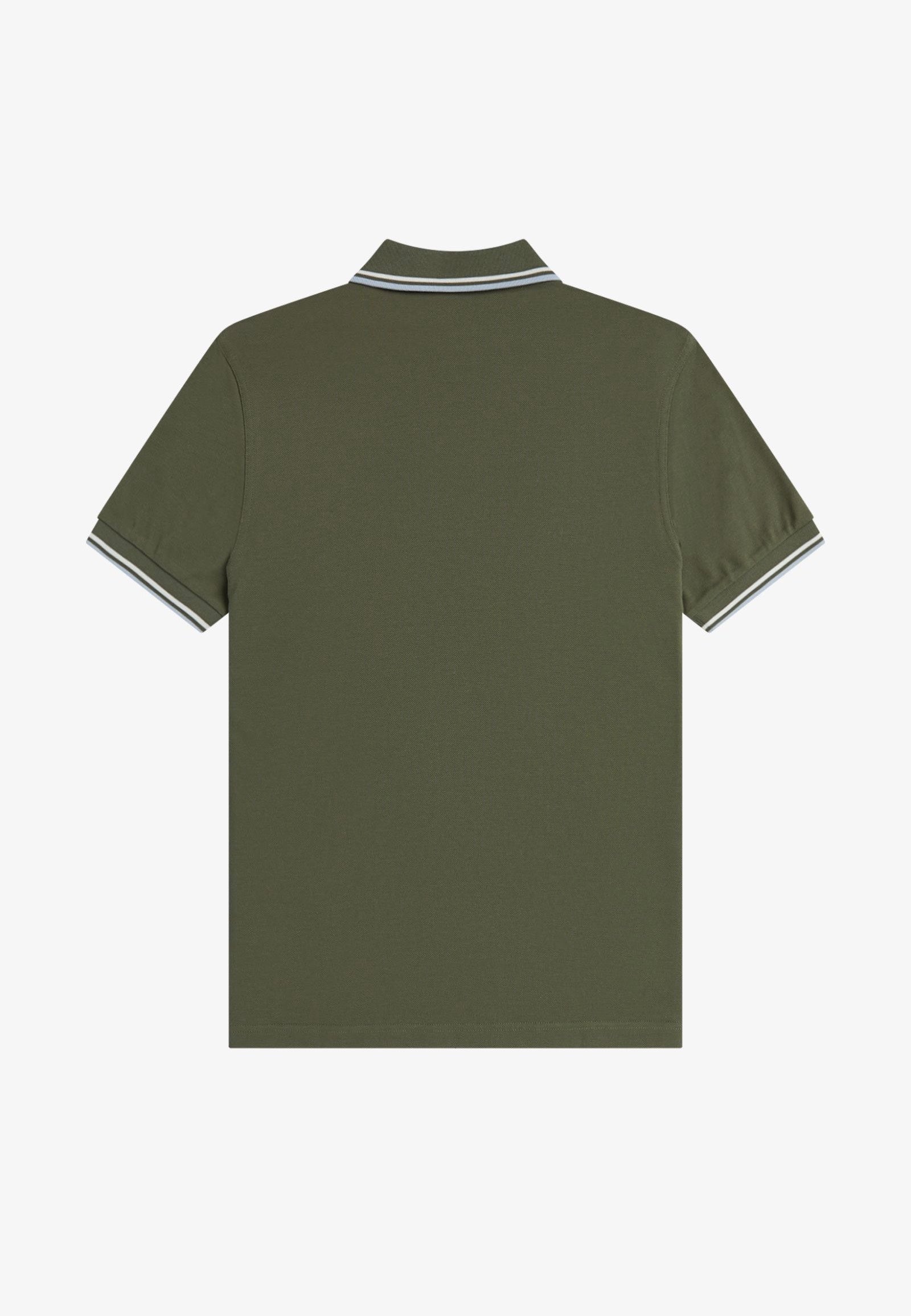 Fred Perry - Twin Tipped Laurel Wreath Green/Ecru/Dusky Blue - Polo | Men-Image