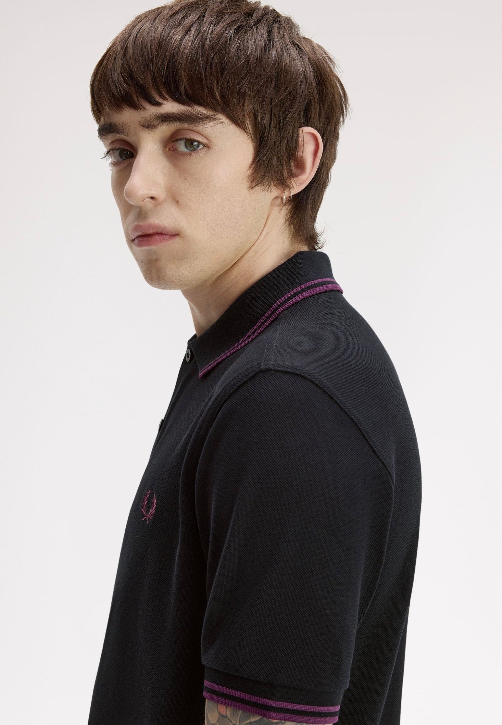 Fred Perry - Twin Tipped Black/Plum/Plum - Polo | Men-Image
