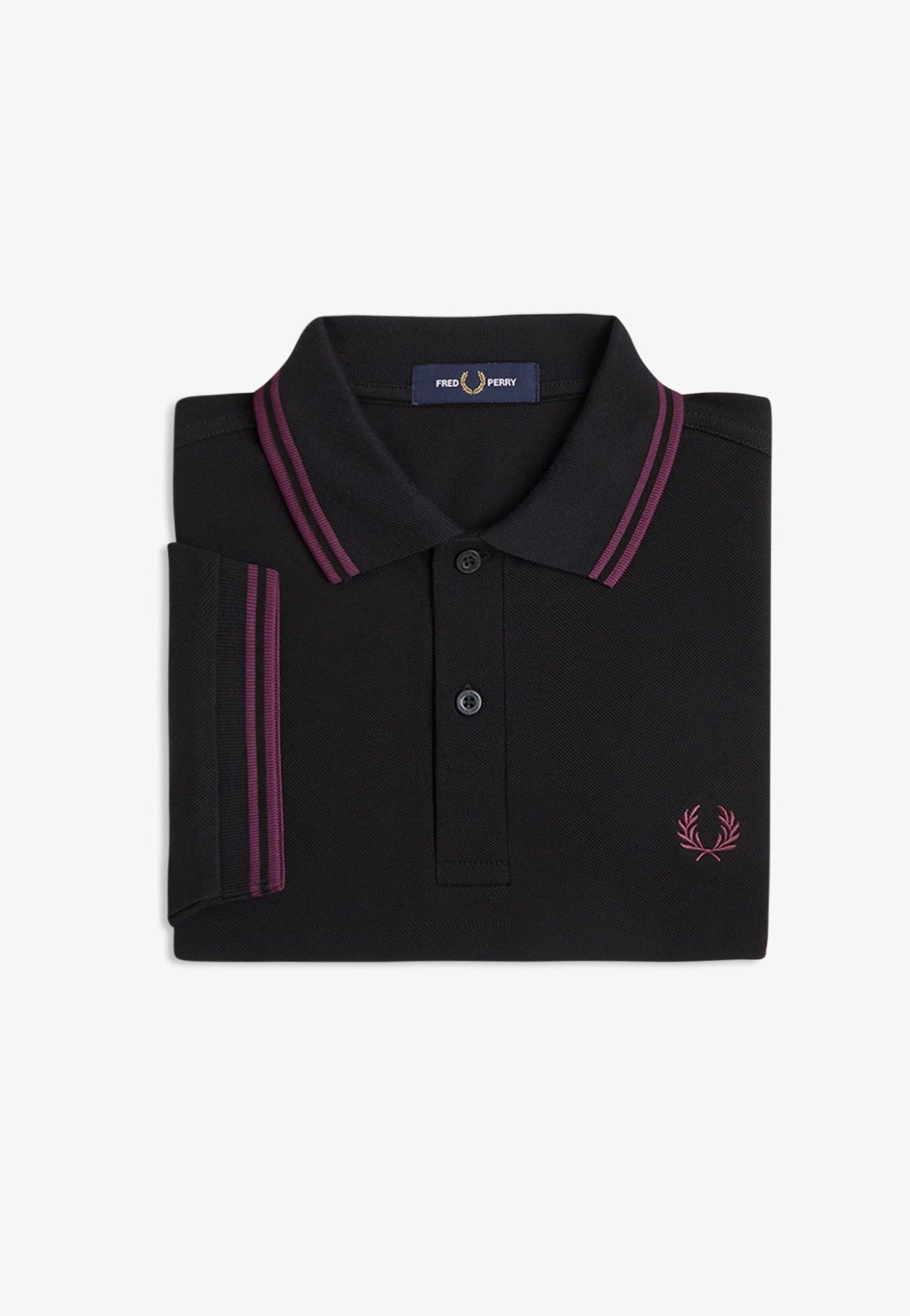 Fred Perry Twin Tipped Black/Plum/Plum - Polo | Impericon