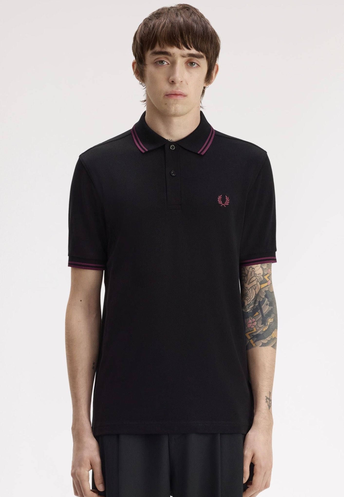 Fred Perry - Twin Tipped Black/Plum/Plum - Polo | Men-Image