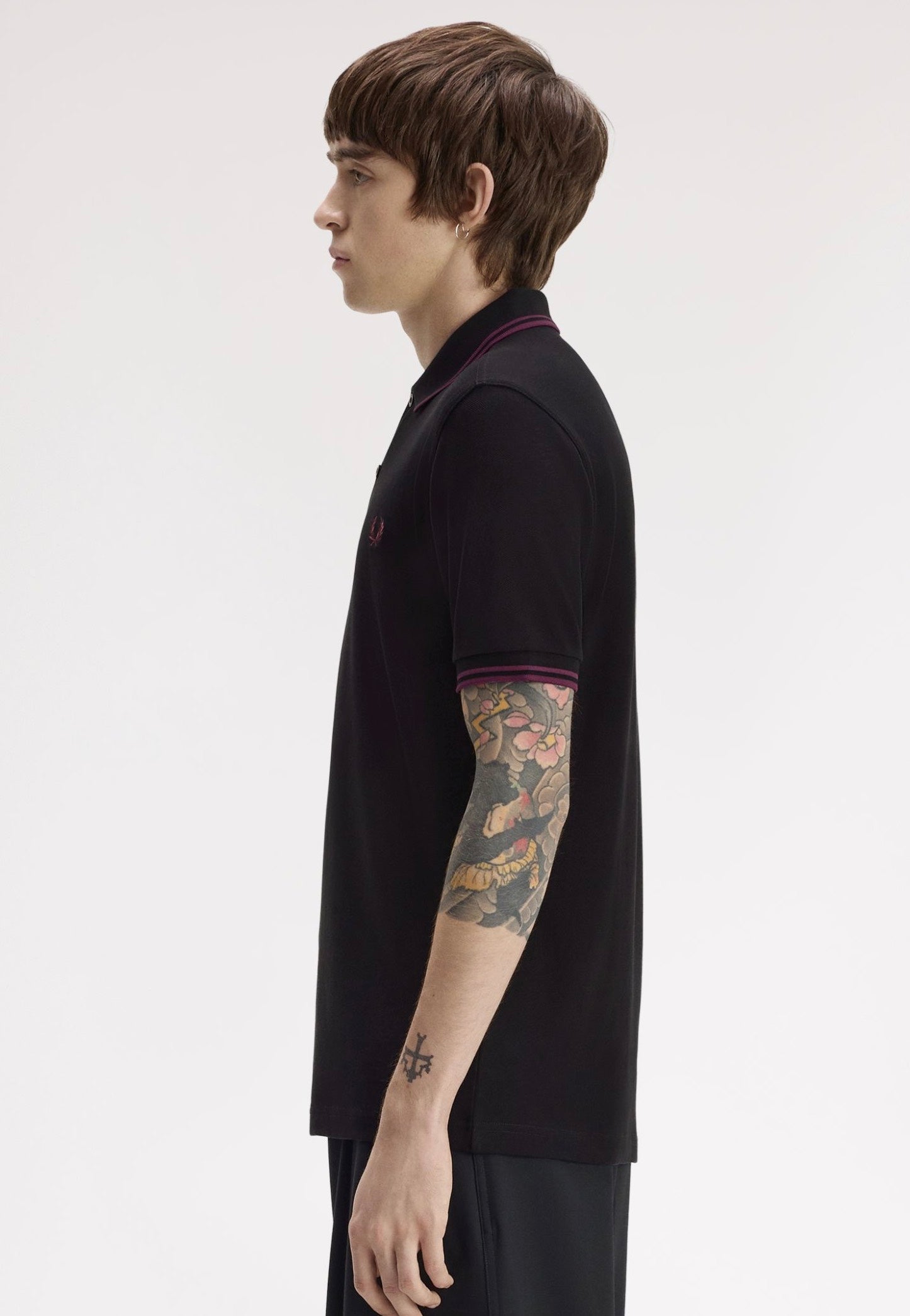 Fred Perry - Twin Tipped Black/Plum/Plum - Polo | Men-Image