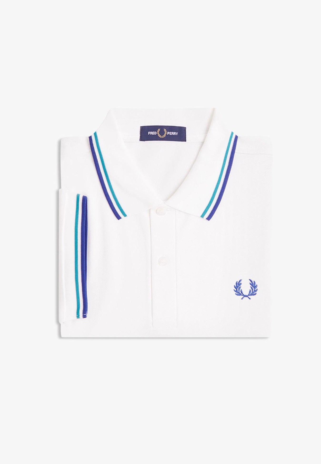 Fred Perry - Twin Tipped Snow White/Deep Mint/Soho Eclipse - Polo | Men-Image
