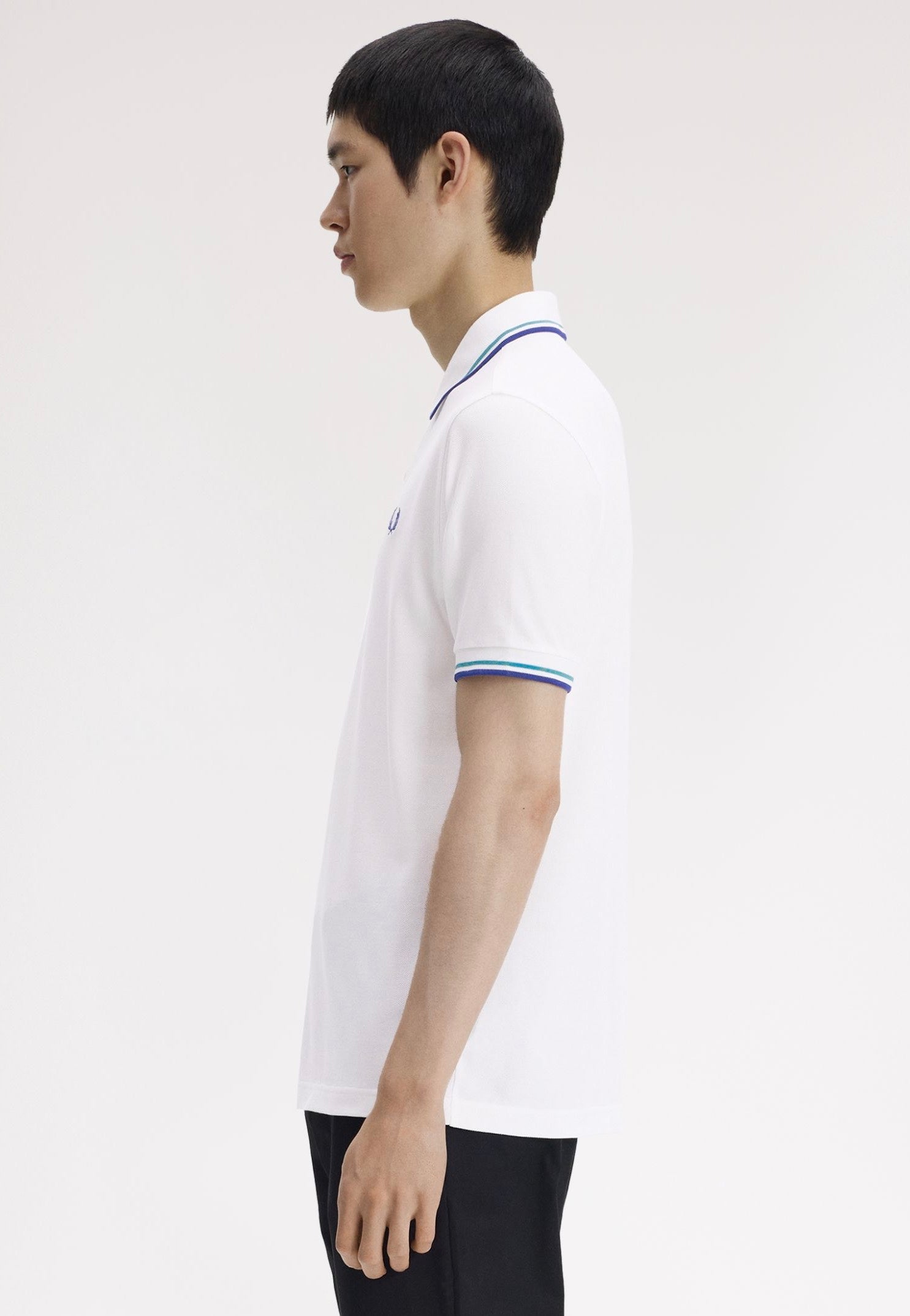 Fred Perry - Twin Tipped Snow White/Deep Mint/Soho Eclipse - Polo | Men-Image