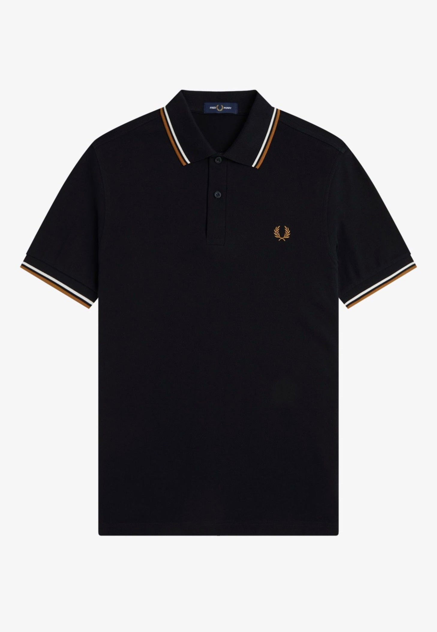 Fred Perry - Twin Tipped Black/Ecru/Dark Caramel - Polo | Men-Image