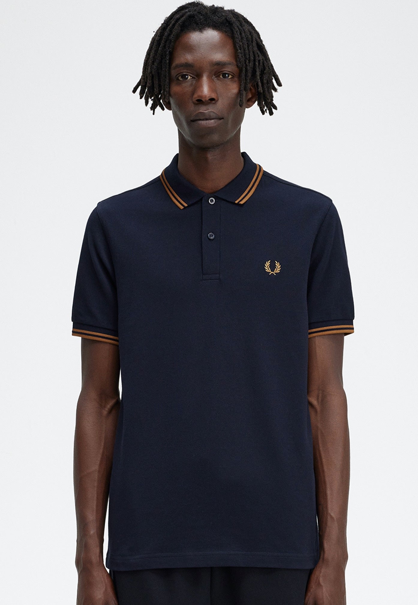 Fred Perry - Twin Tipped Navy/Darkcaramel - Polo | Men-Image