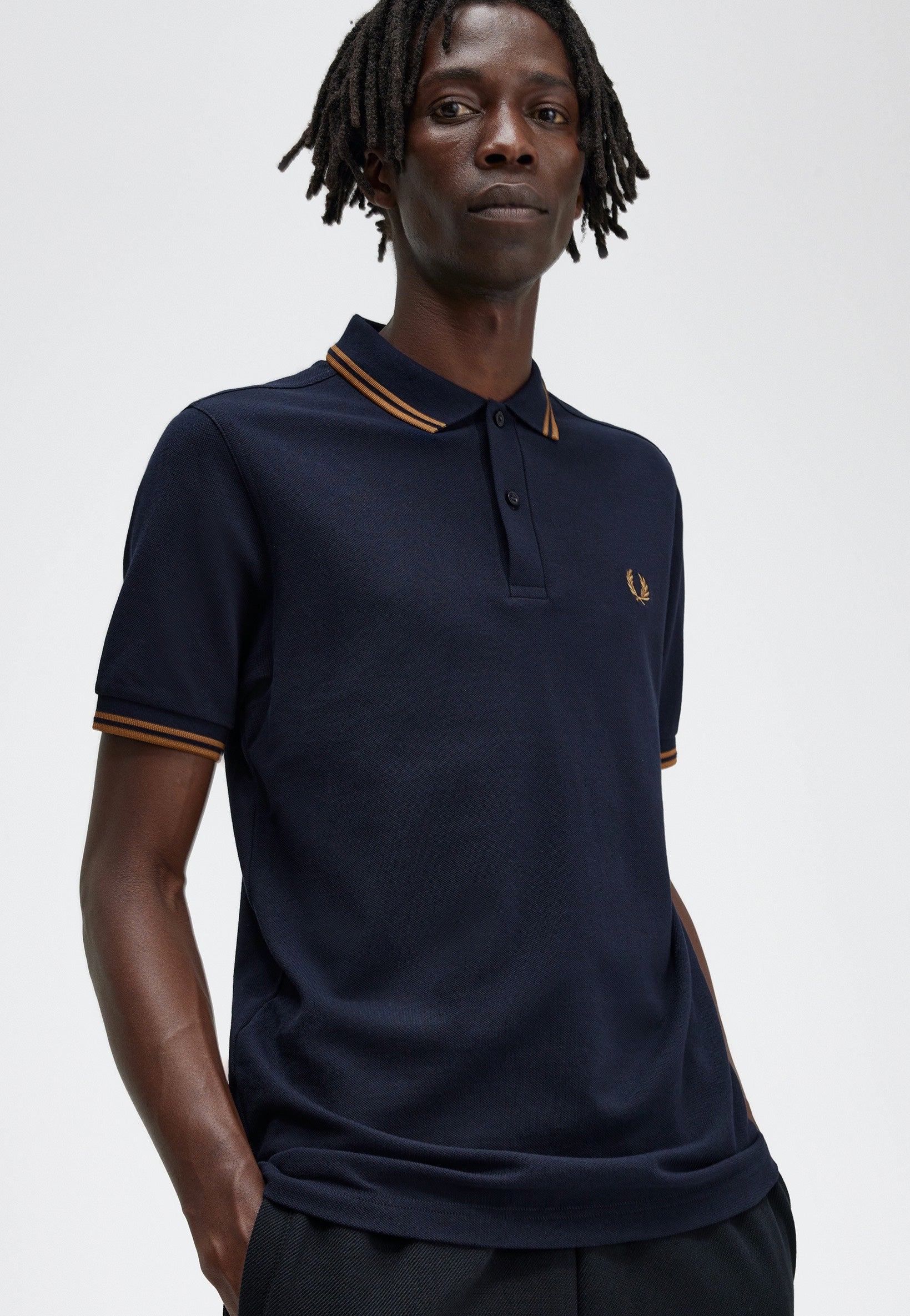 Fred Perry - Twin Tipped Navy/Darkcaramel - Polo | Men-Image