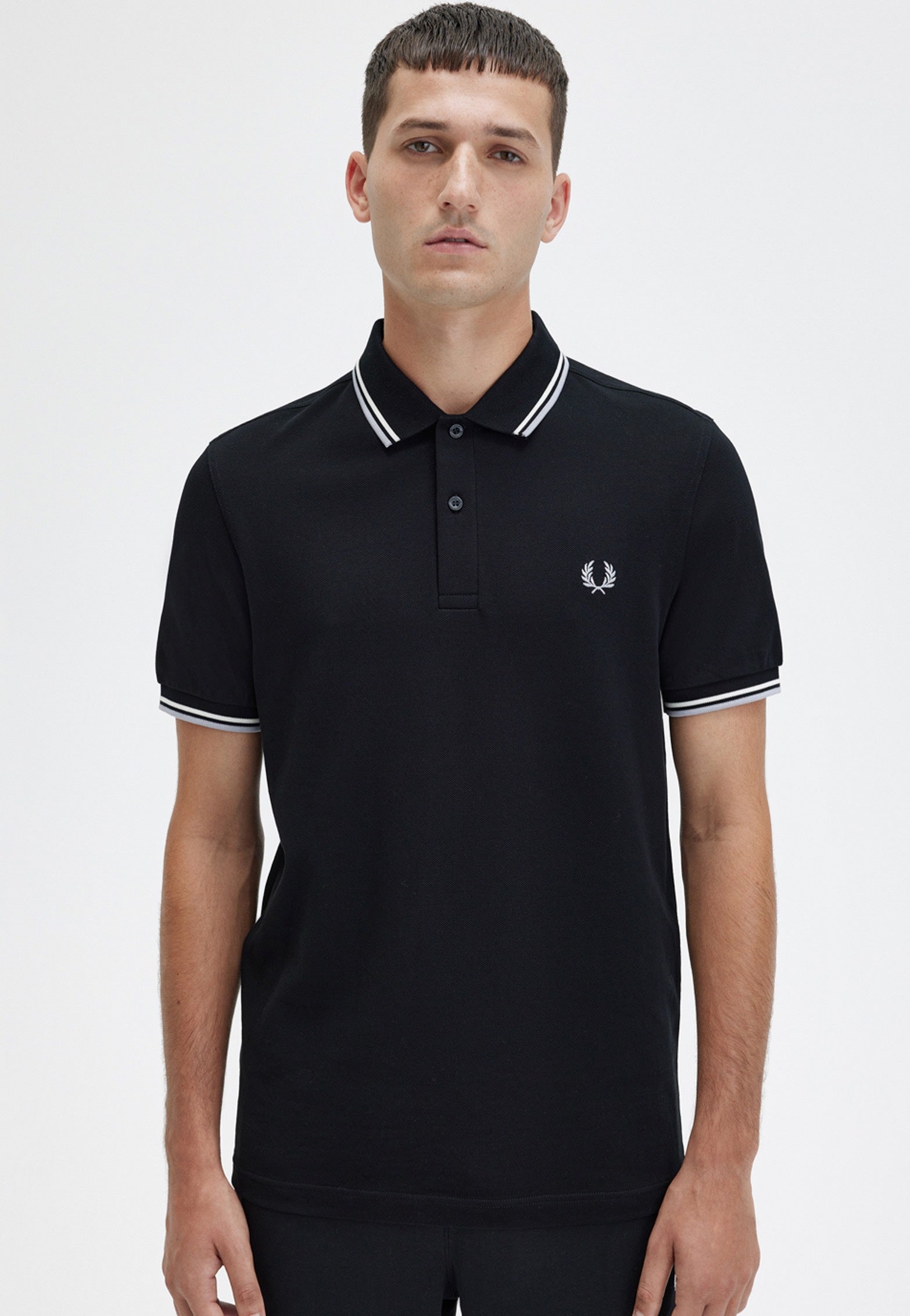 Fred Perry - Twin Tipped Black/Ecru/Limestone - Polo | Men-Image