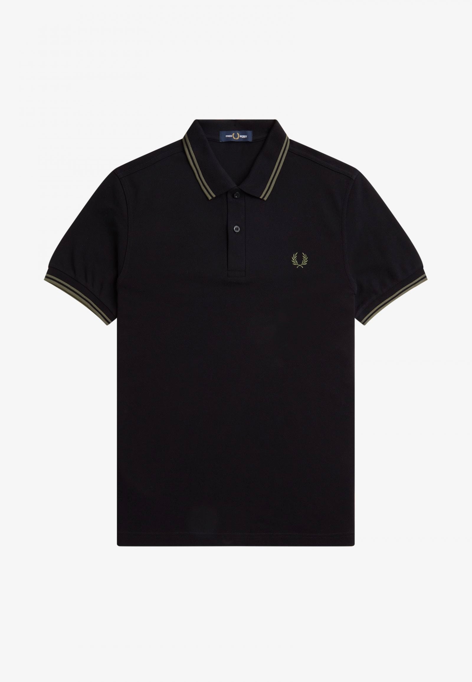 Fred Perry Twin Tipped Black/Field Green - Polo | Impericon