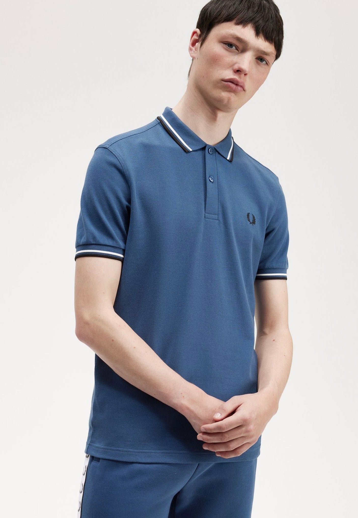 Fred Perry - Twin Tipped Midnight Blue/Snow White/Black - Polo | Men-Image
