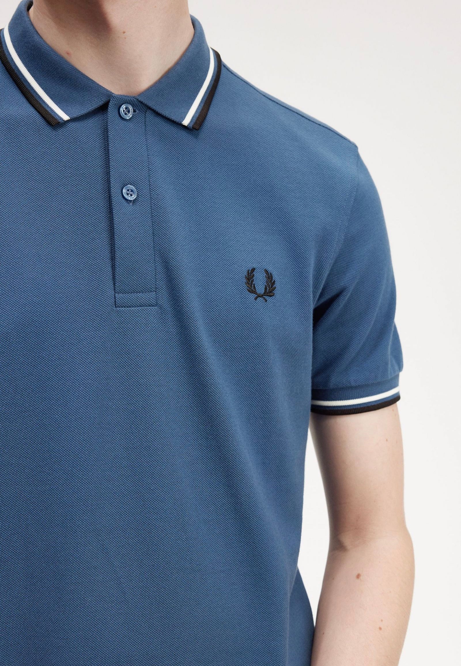 Fred Perry - Twin Tipped Midnight Blue/Snow White/Black - Polo | Men-Image