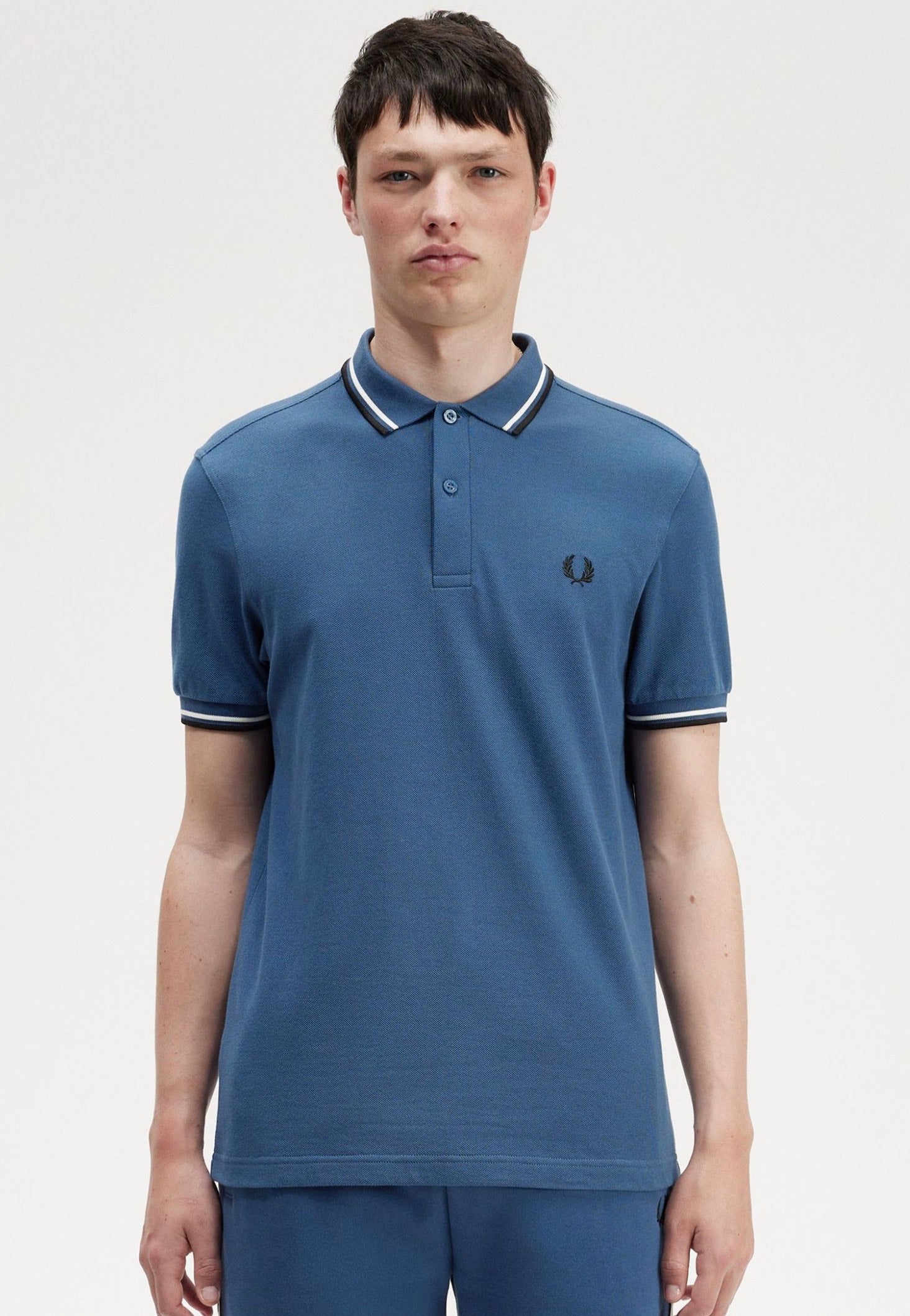 Fred Perry - Twin Tipped Midnight Blue/Snow White/Black - Polo | Men-Image
