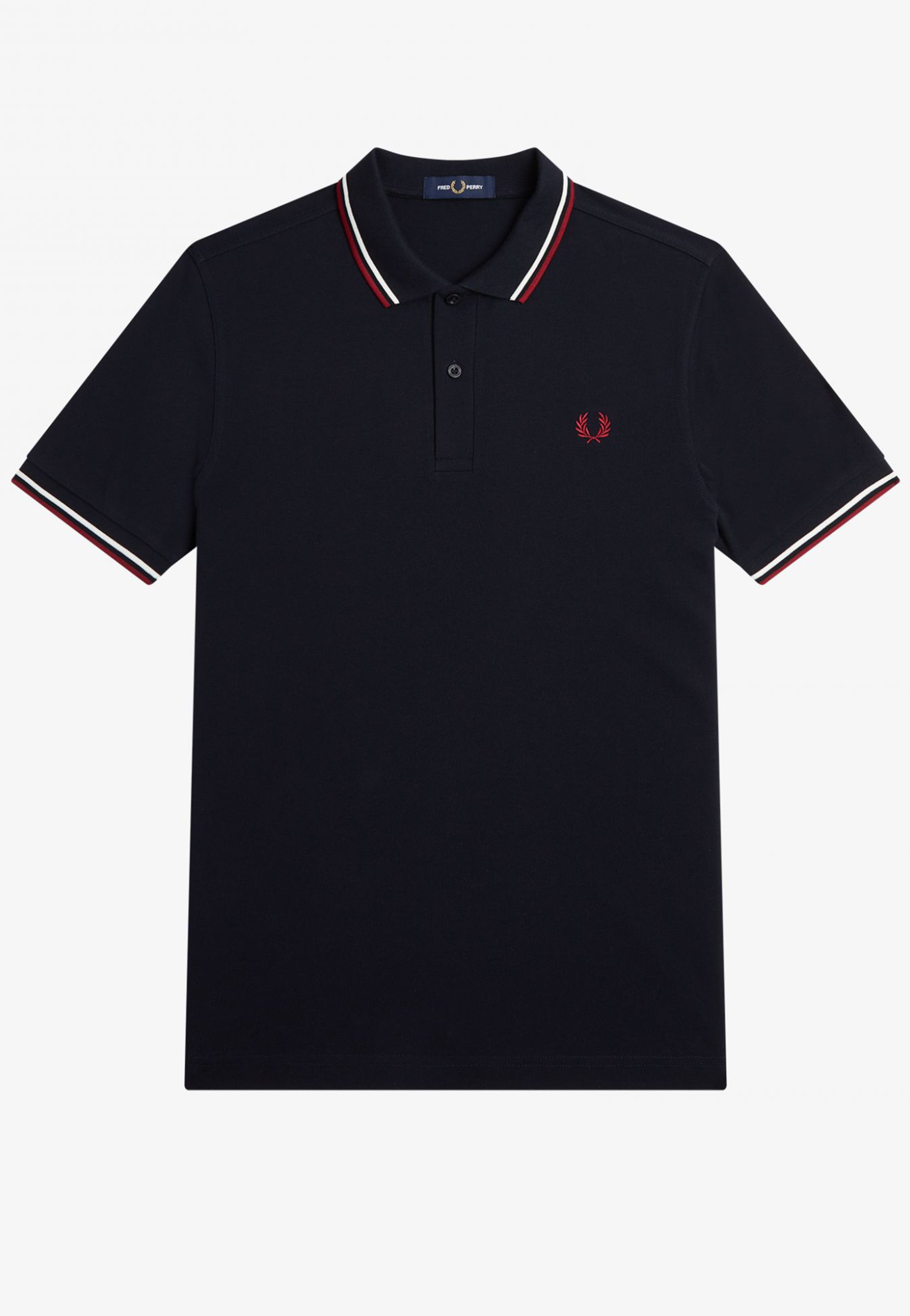 Fred Perry - Twin Tipped Navy/Snow White/Burnt Red - Polo | Men-Image