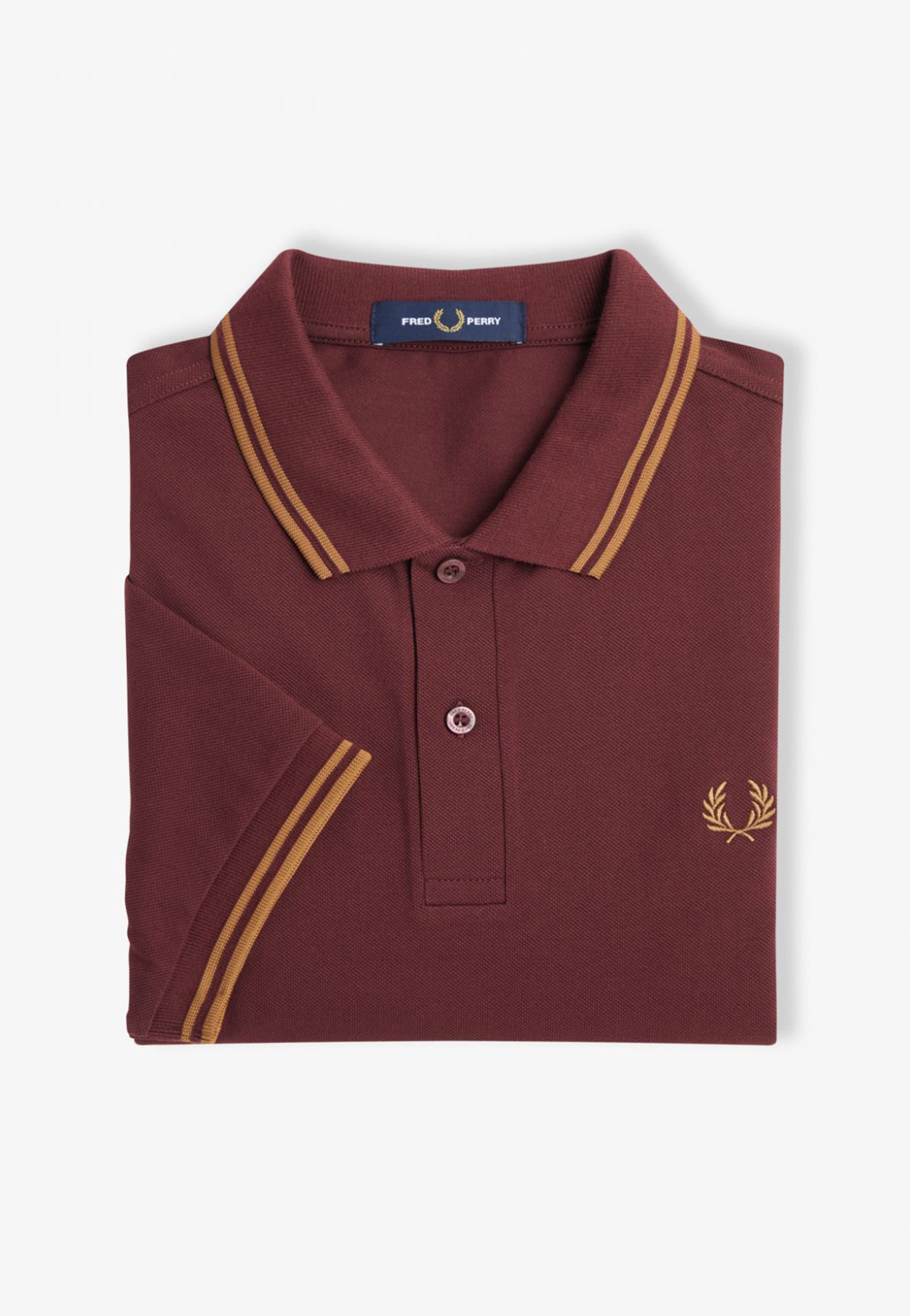 Fred Perry - Twin Tipped Oxblood/Shaded Stone - Polo | Men-Image