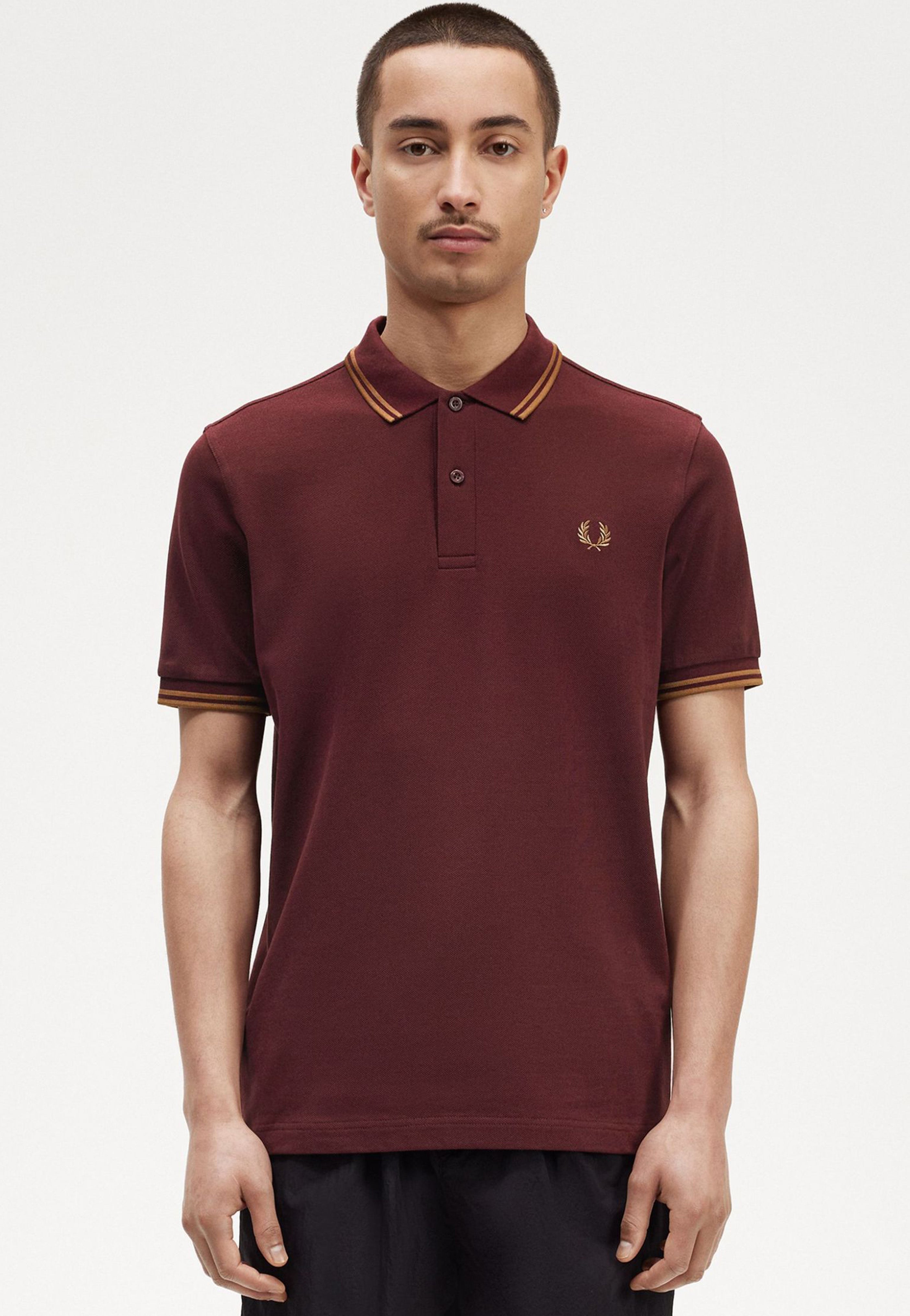 Fred Perry - Twin Tipped Oxblood/Shaded Stone - Polo | Men-Image