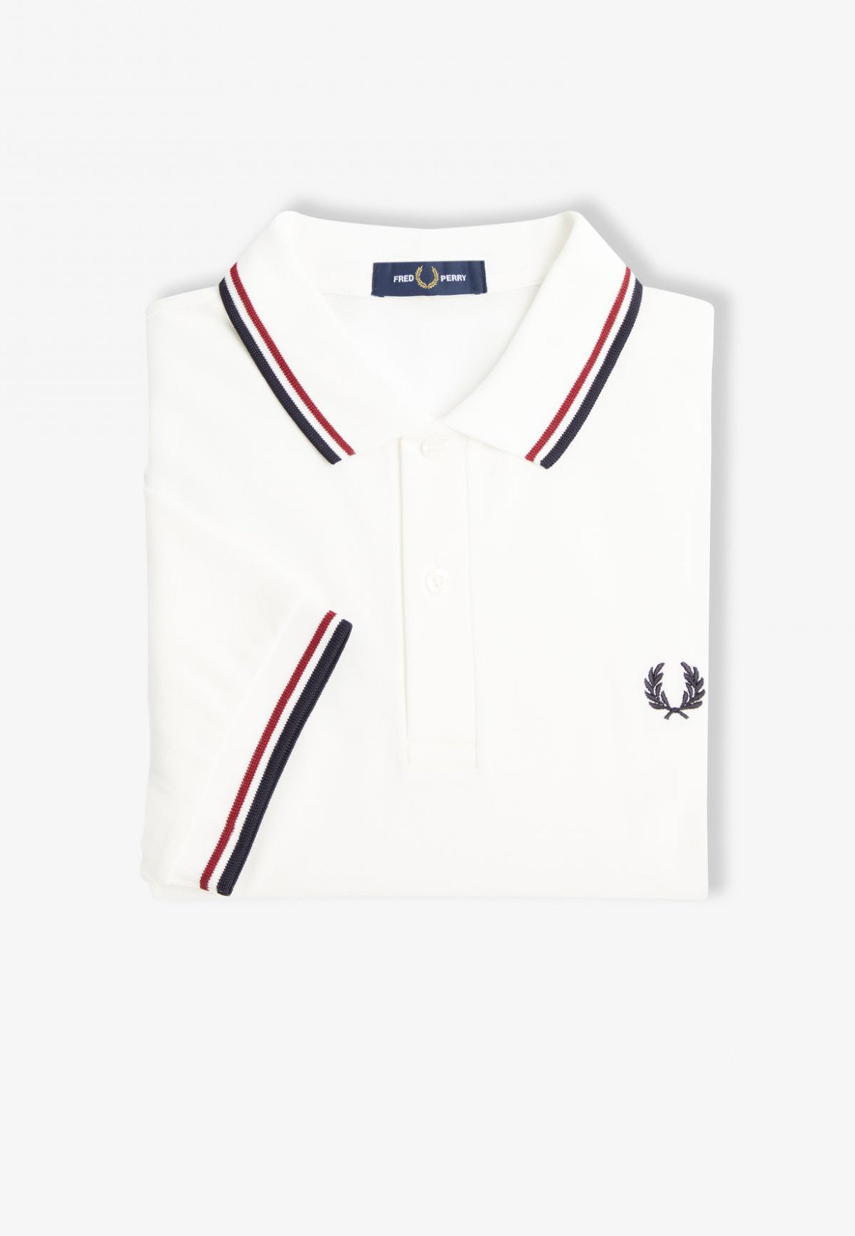 Fred Perry - Twin Tipped Snow White/Bred/Navy - Polo | Men-Image
