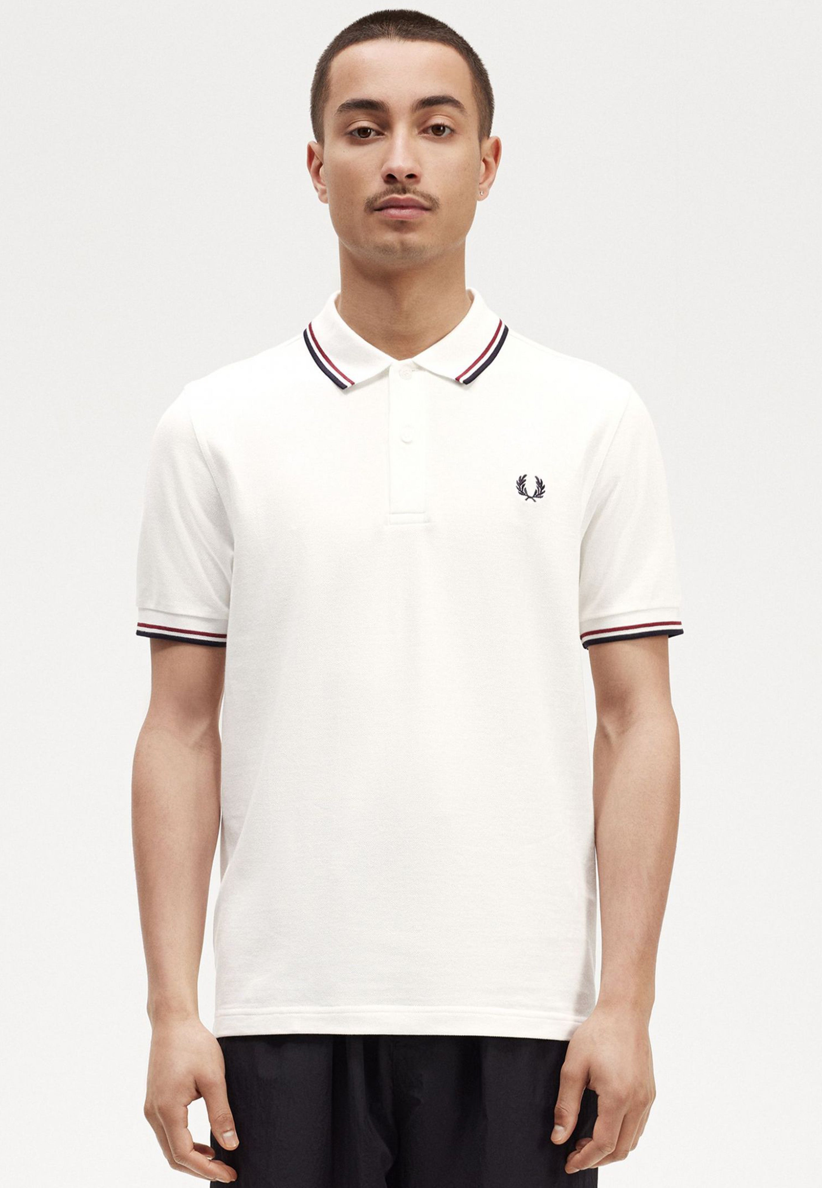 Fred Perry - Twin Tipped Snow White/Bred/Navy - Polo | Men-Image