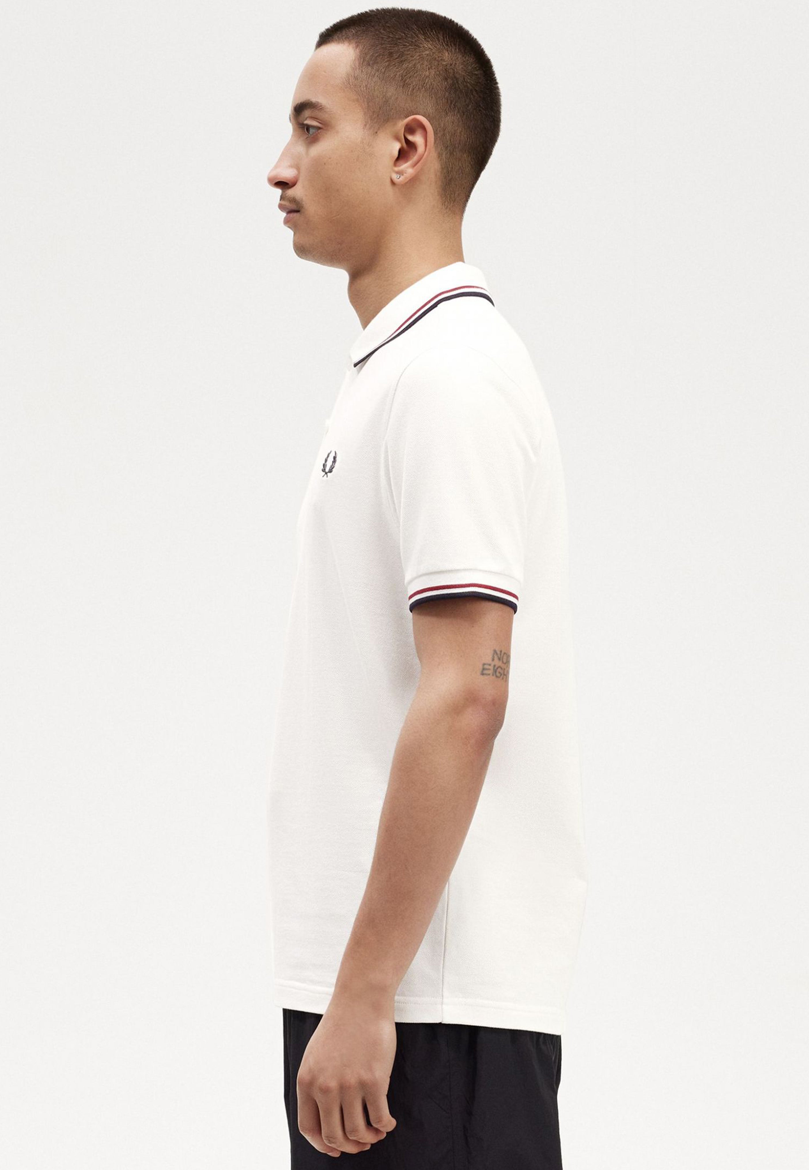 Fred Perry - Twin Tipped Snow White/Bred/Navy - Polo | Men-Image
