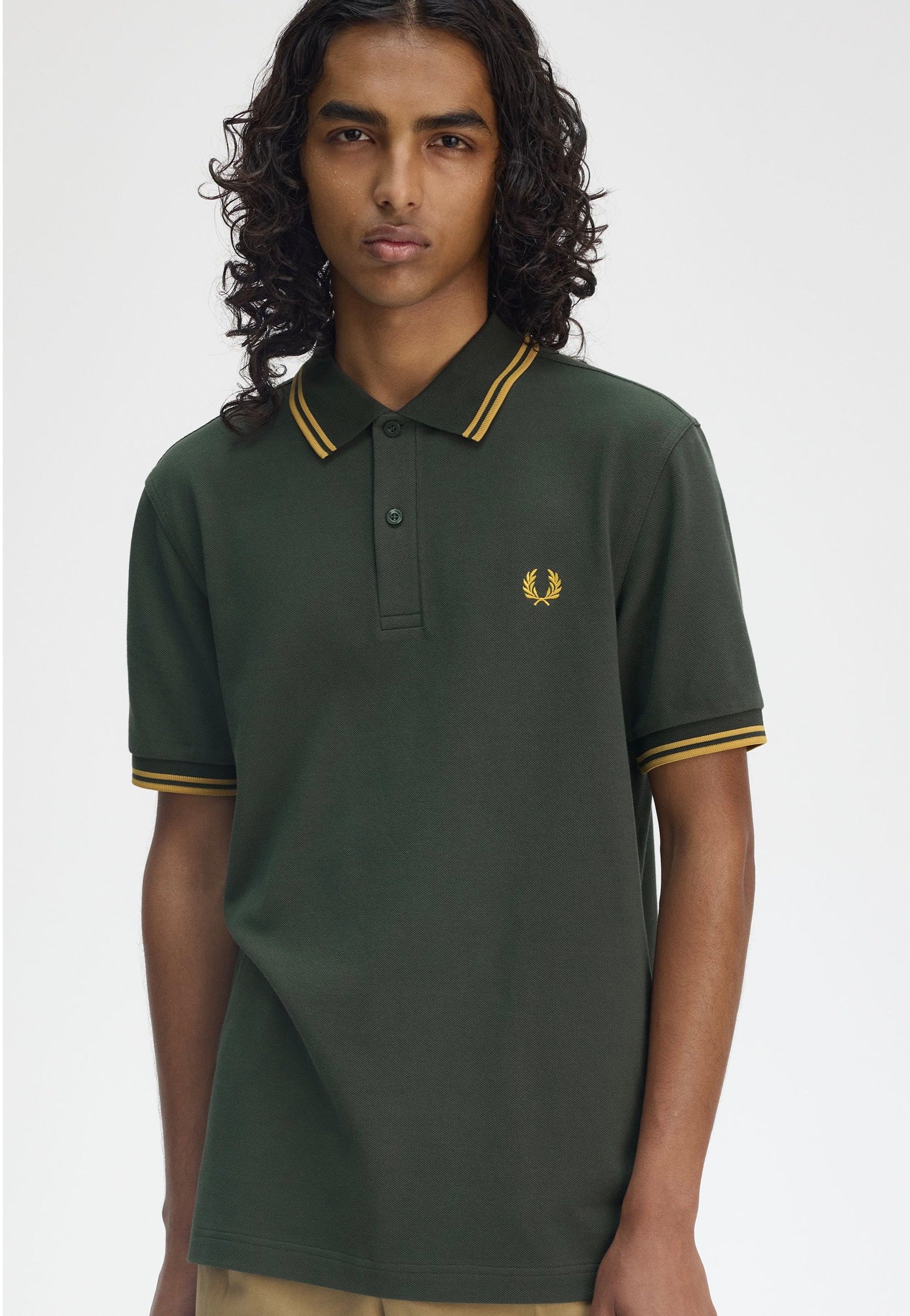 Fred Perry - Twin Tipped Court Green/Honeycomb - Polo | Men-Image