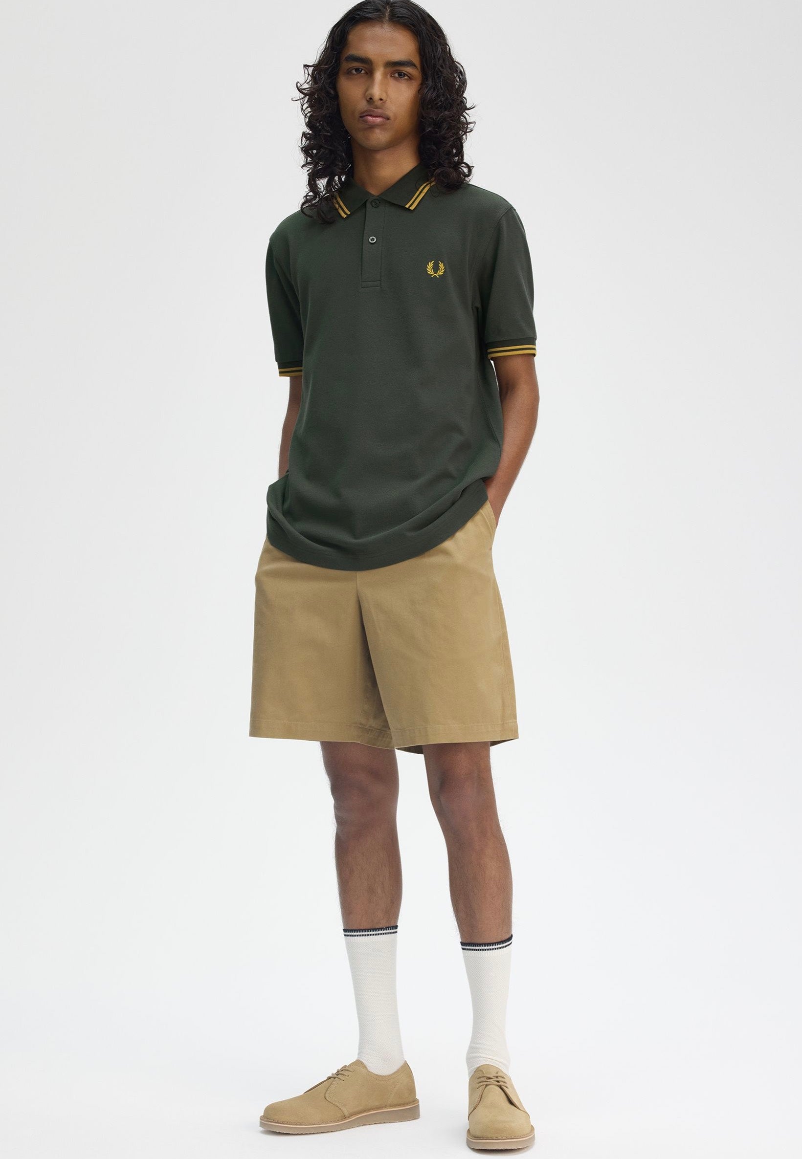 Fred Perry - Twin Tipped Court Green/Honeycomb - Polo | Men-Image