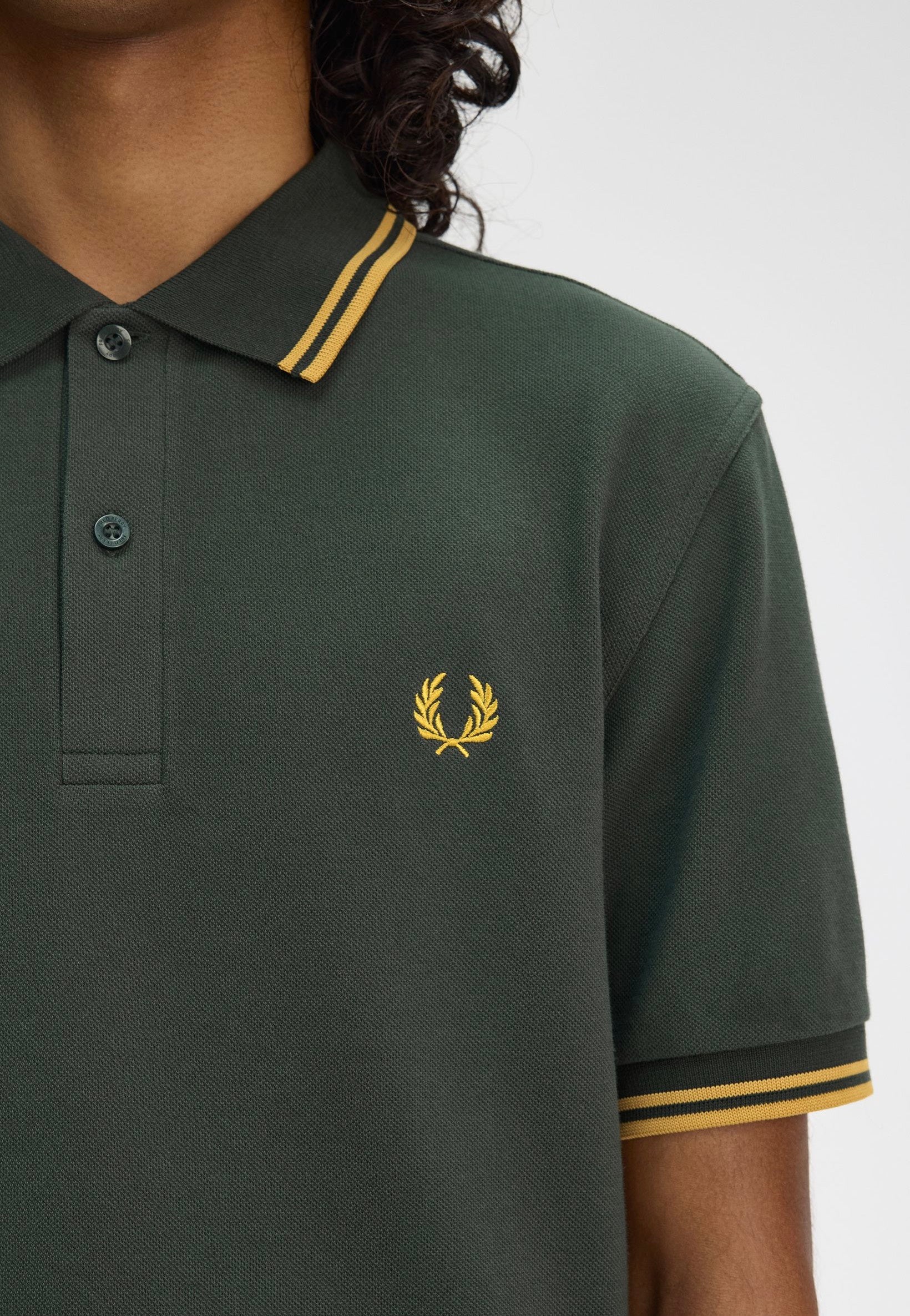 Fred Perry - Twin Tipped Court Green/Honeycomb - Polo | Men-Image
