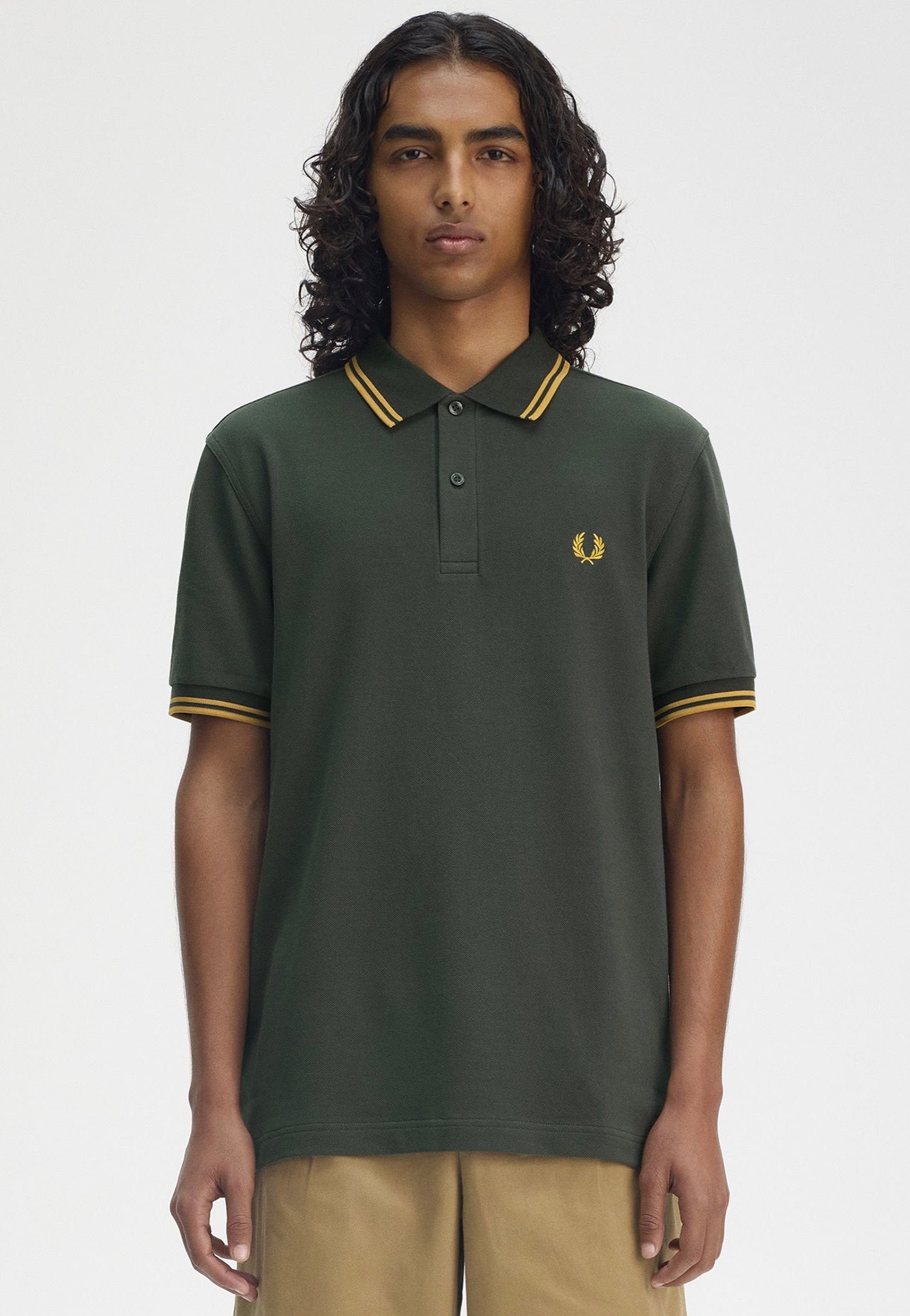 Fred Perry - Twin Tipped Court Green/Honeycomb - Polo | Men-Image