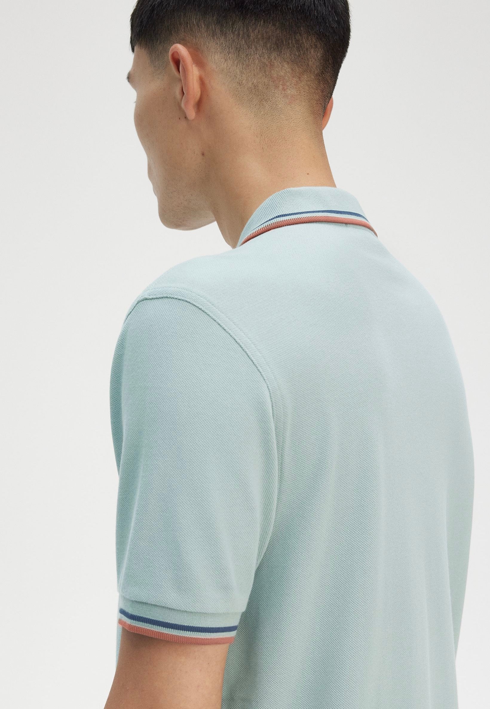 Fred Perry - Twin Tipped Silver Blue/Tennis Blue/Cinnamon - Polo | Men-Image