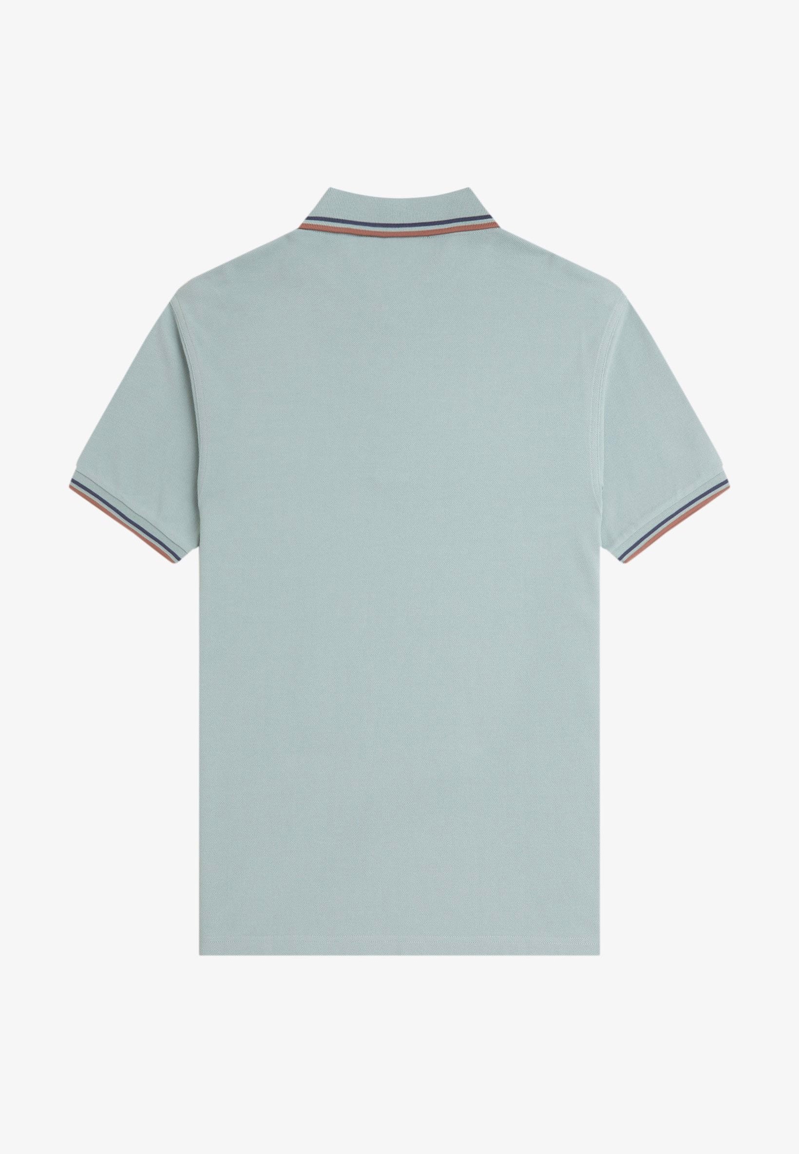 Fred Perry - Twin Tipped Silver Blue/Tennis Blue/Cinnamon - Polo | Men-Image
