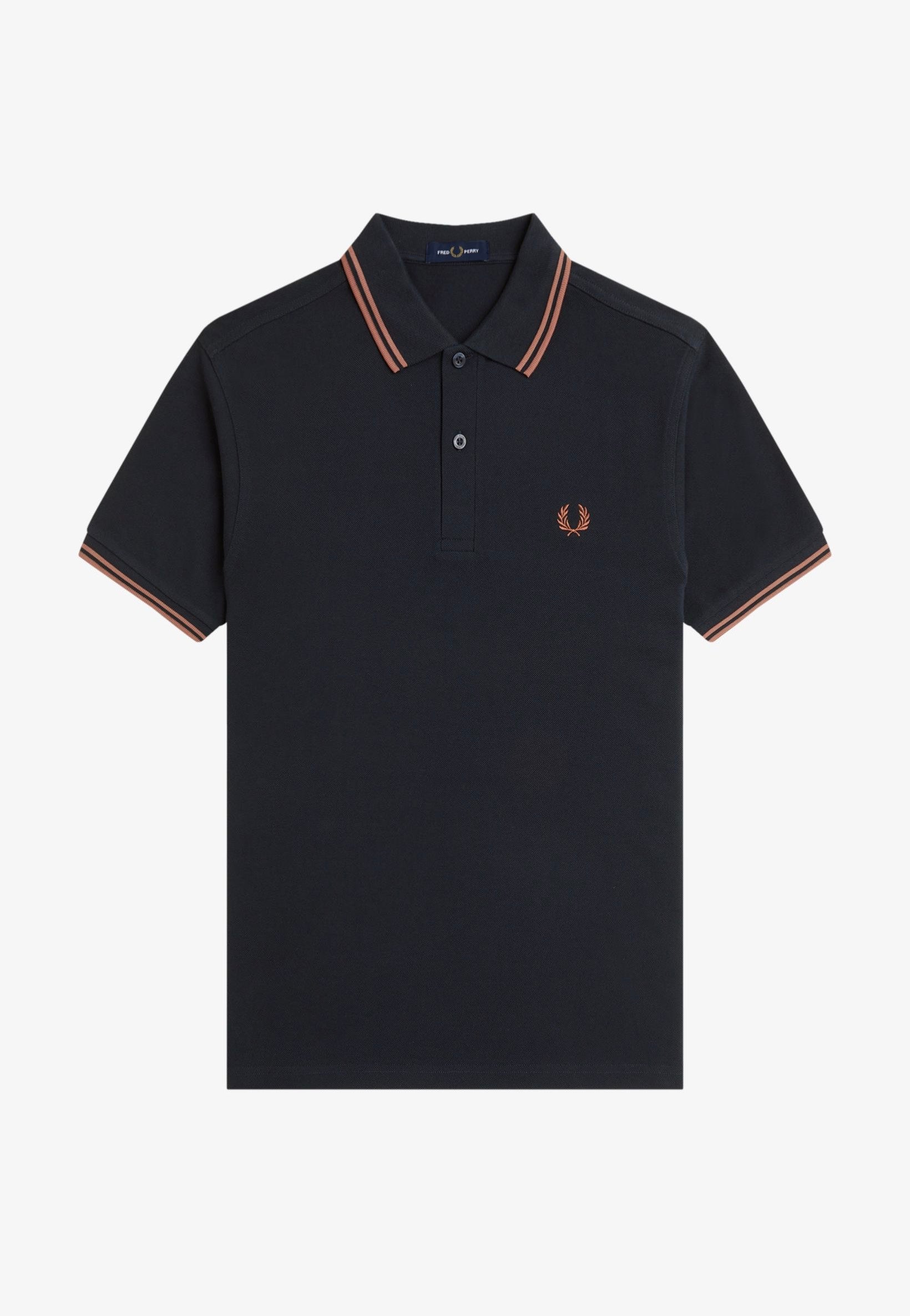 Fred Perry - Twin Tipped Navy/Cinnamon - Polo | Men-Image
