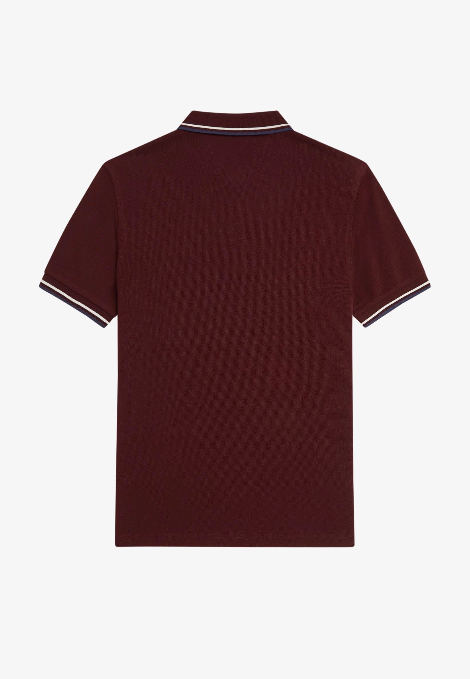 Fred Perry - Twin Tipped Oxblood/Ecru/Tennis Blue - Polo | Men-Image