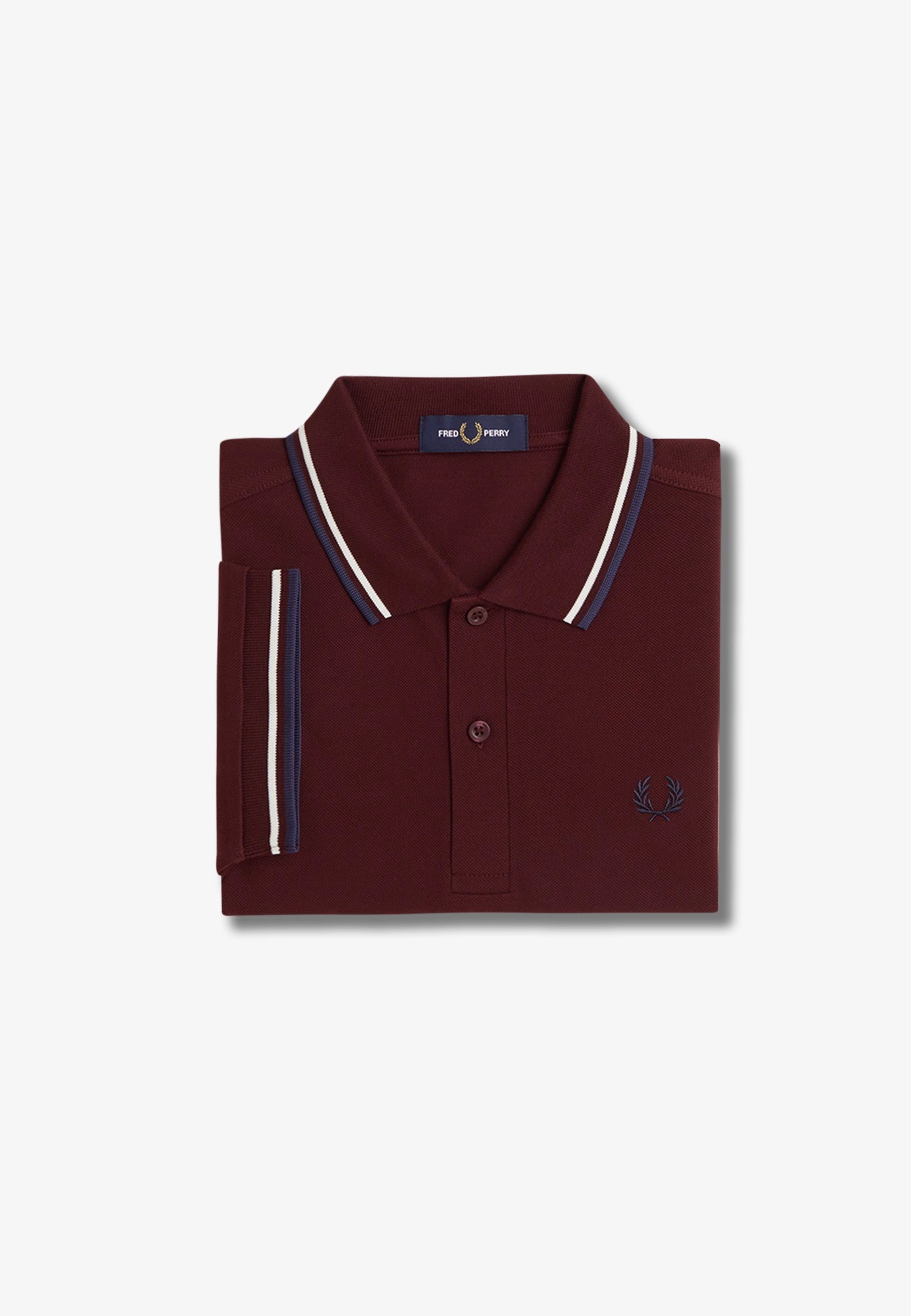 Fred Perry - Twin Tipped Oxblood/Ecru/Tennis Blue - Polo | Men-Image