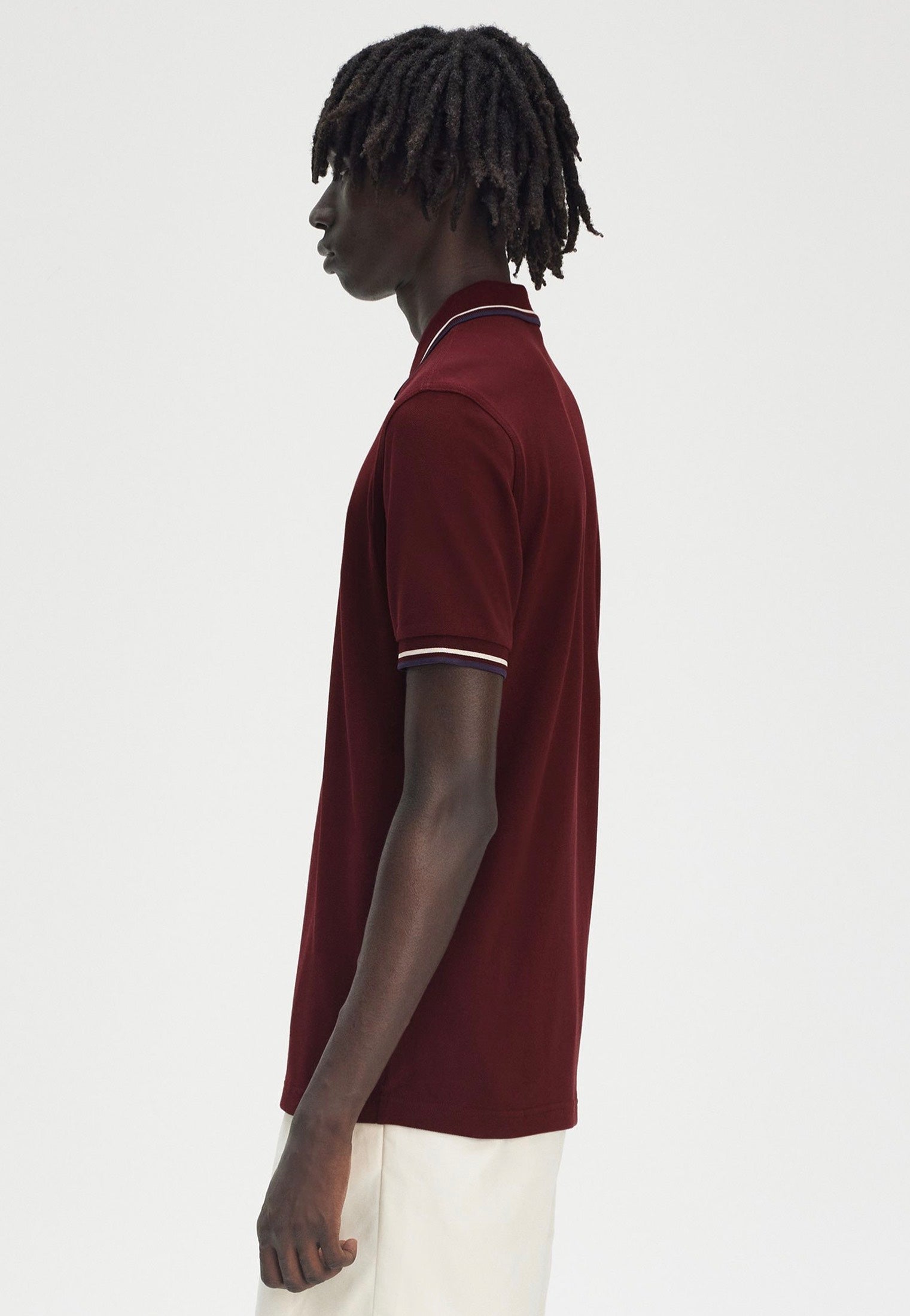 Fred Perry - Twin Tipped Oxblood/Ecru/Tennis Blue - Polo | Men-Image