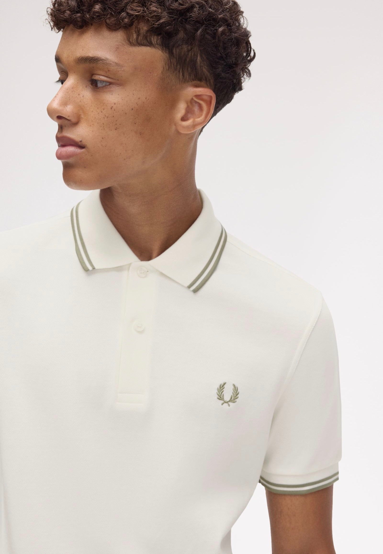 Fred Perry - Twin Tipped Lghecru/Olivmint - Polo | Men-Image