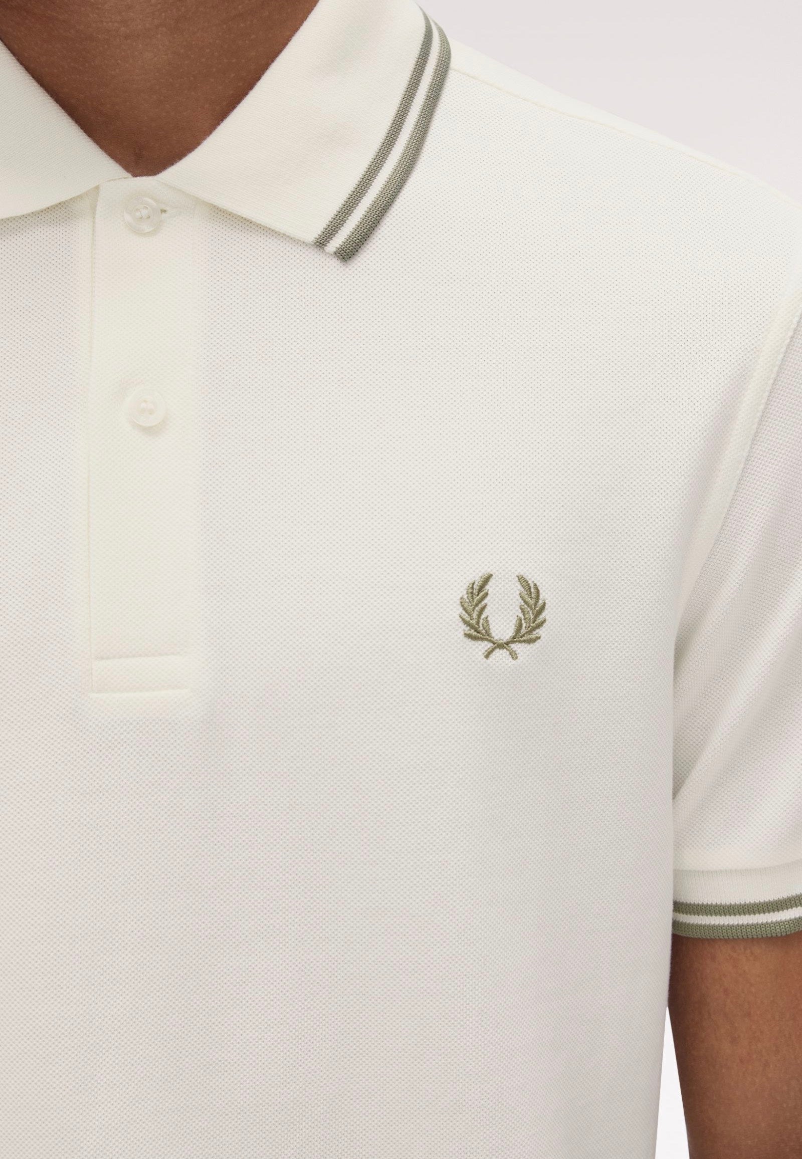 Fred Perry - Twin Tipped Lghecru/Olivmint - Polo | Men-Image