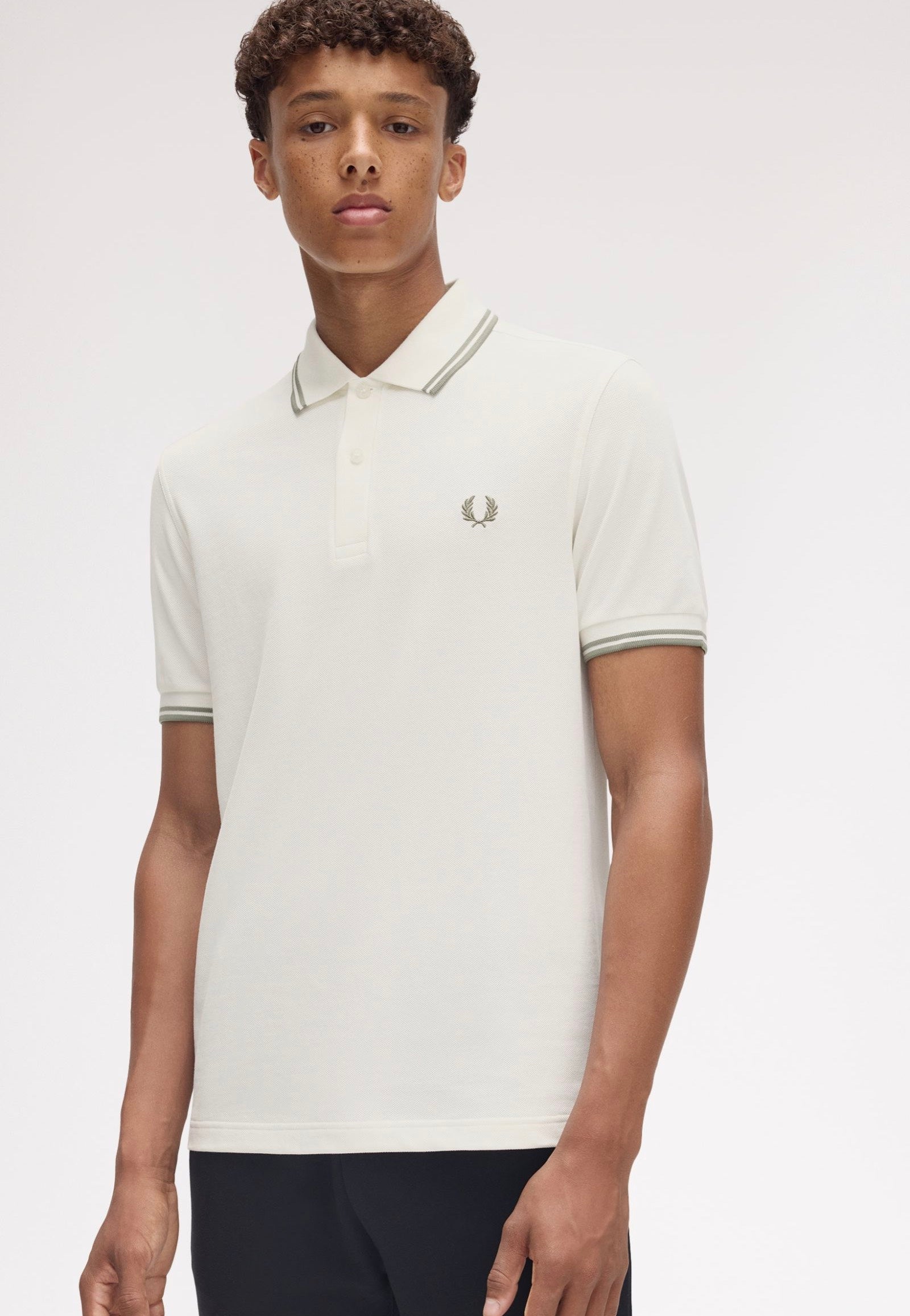 Fred Perry - Twin Tipped Lghecru/Olivmint - Polo | Men-Image