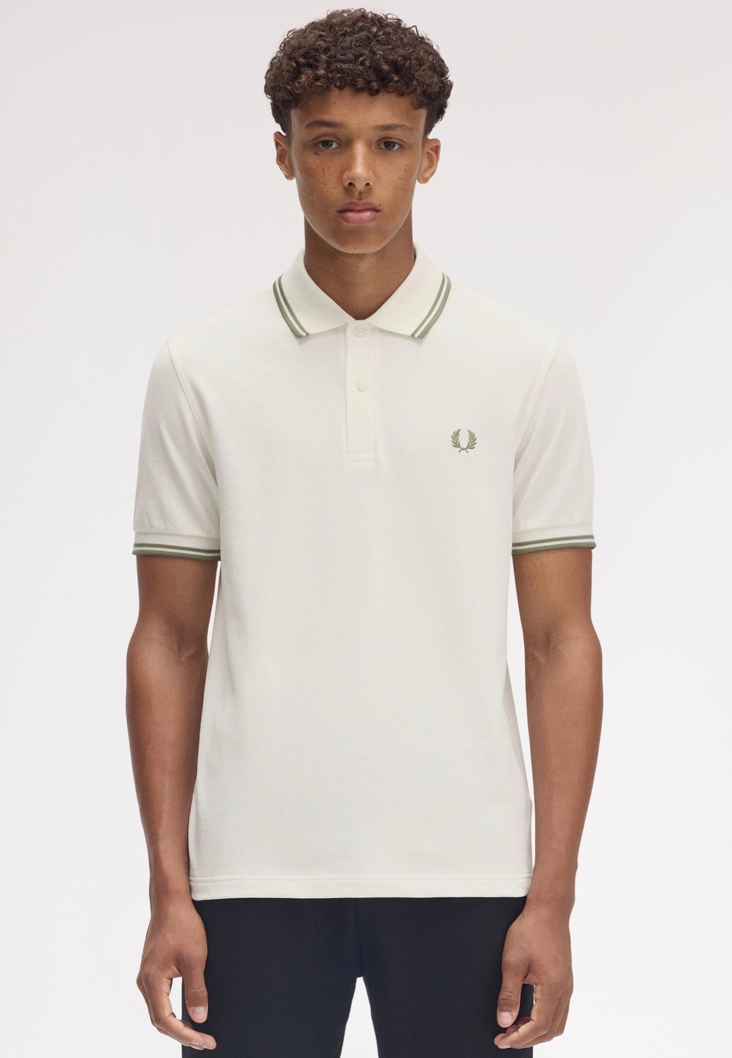 Fred Perry - Twin Tipped Lghecru/Olivmint - Polo | Men-Image
