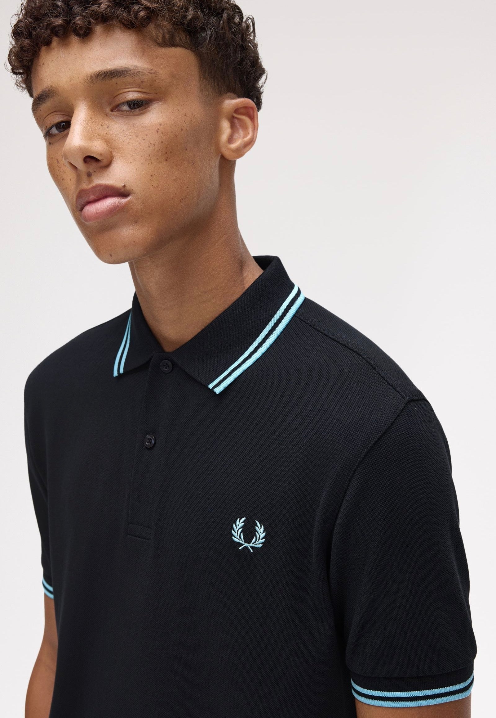 Fred Perry - Twin Tipped Navy/Mint Blue - Polo | Men-Image