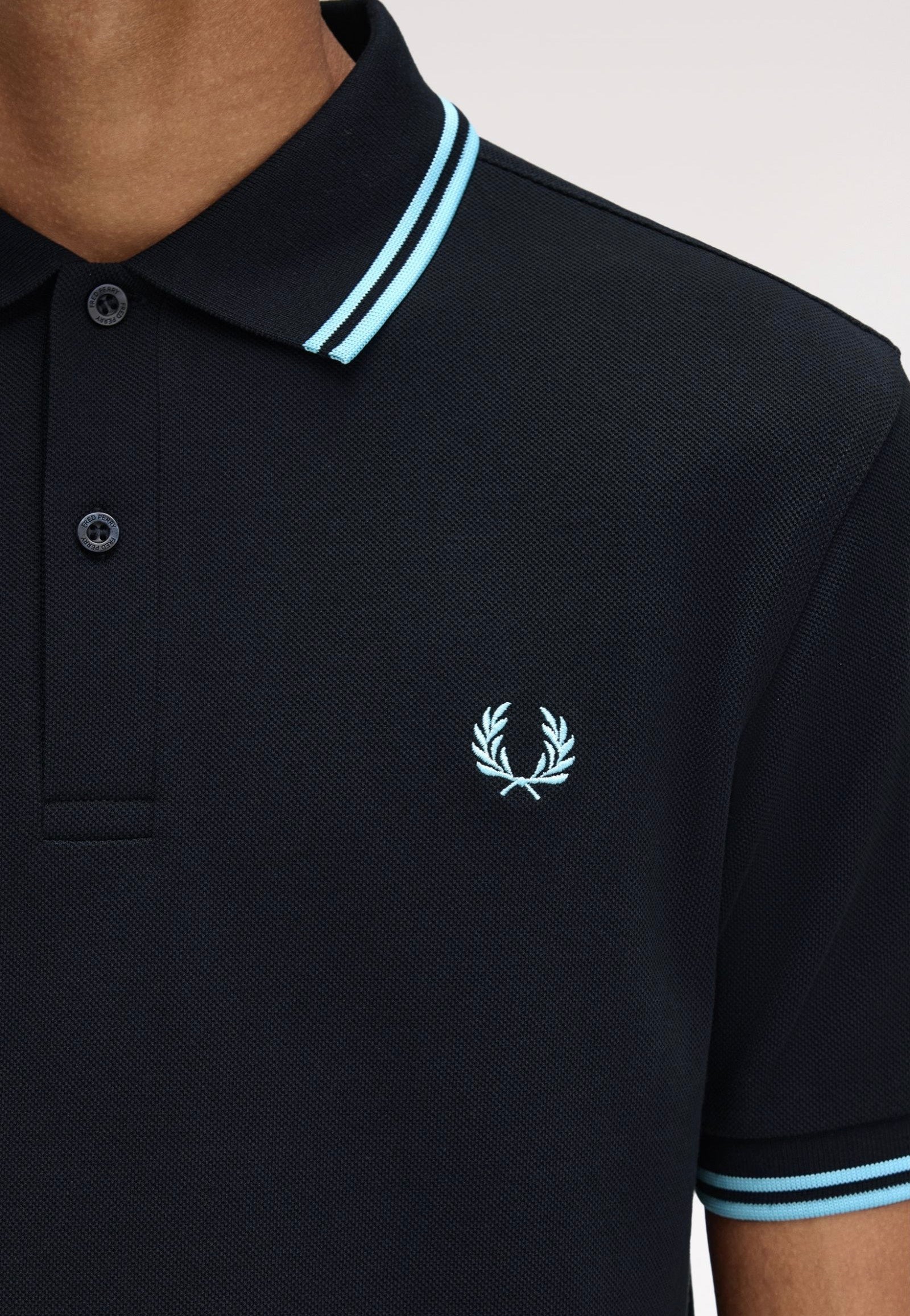 Fred Perry - Twin Tipped Navy/Mint Blue - Polo | Men-Image
