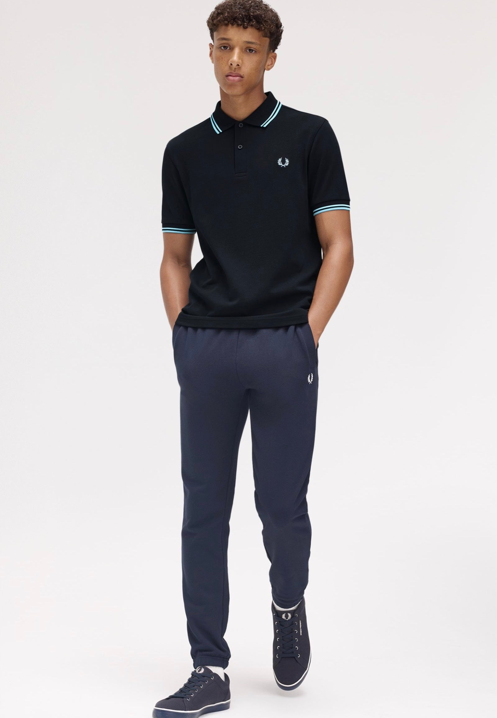 Fred Perry - Twin Tipped Navy/Mint Blue - Polo | Men-Image