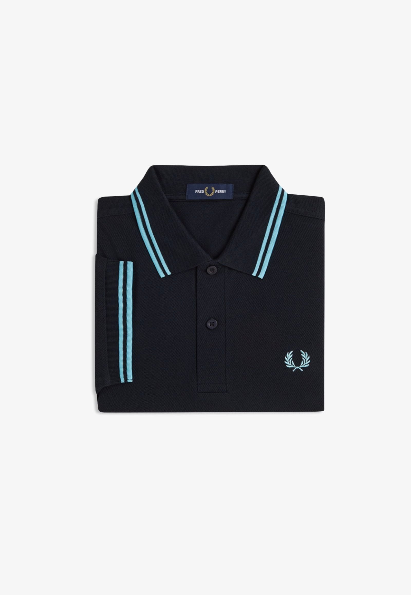 Fred Perry - Twin Tipped Navy/Mint Blue - Polo | Men-Image