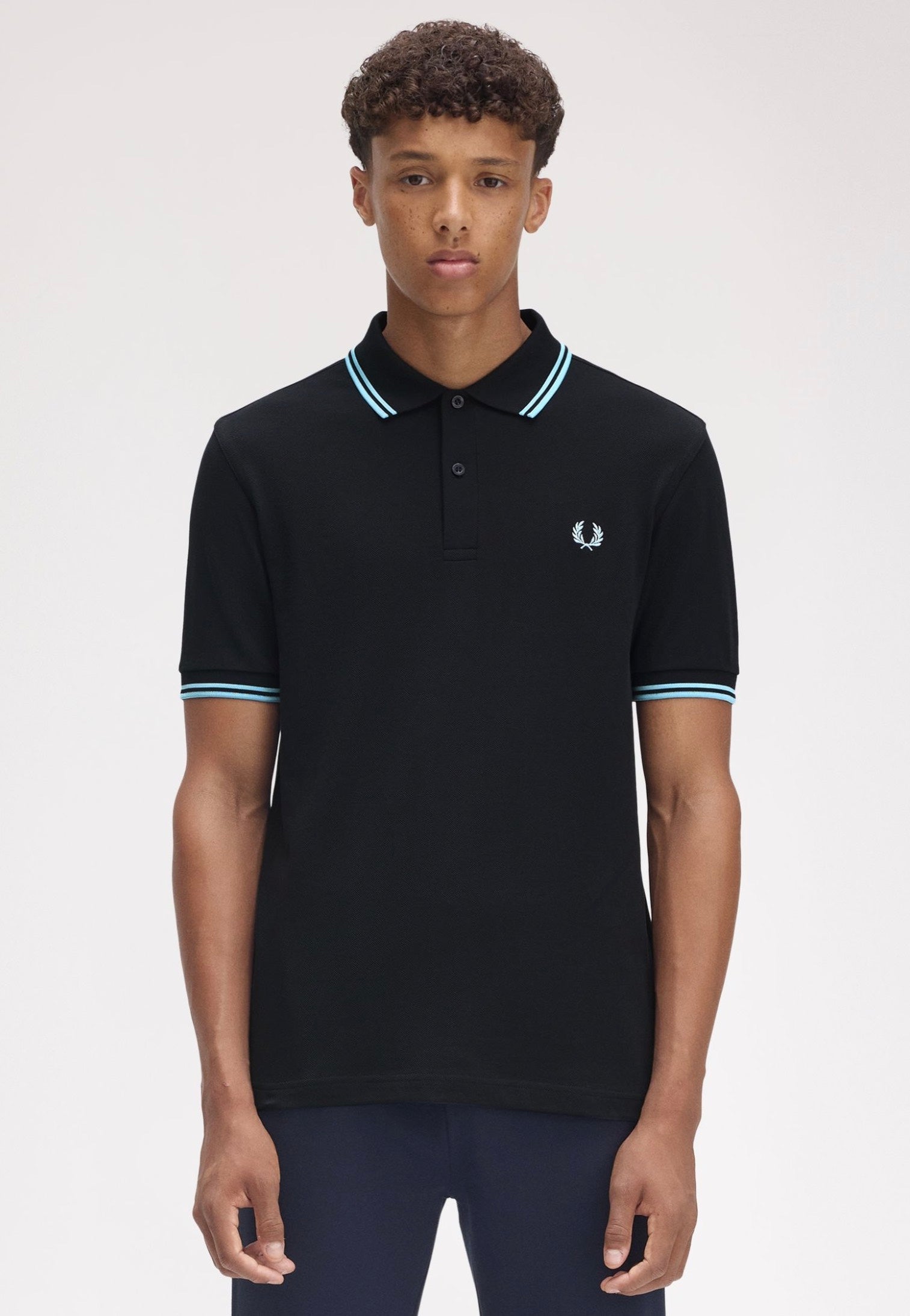 Fred Perry - Twin Tipped Navy/Mint Blue - Polo | Men-Image
