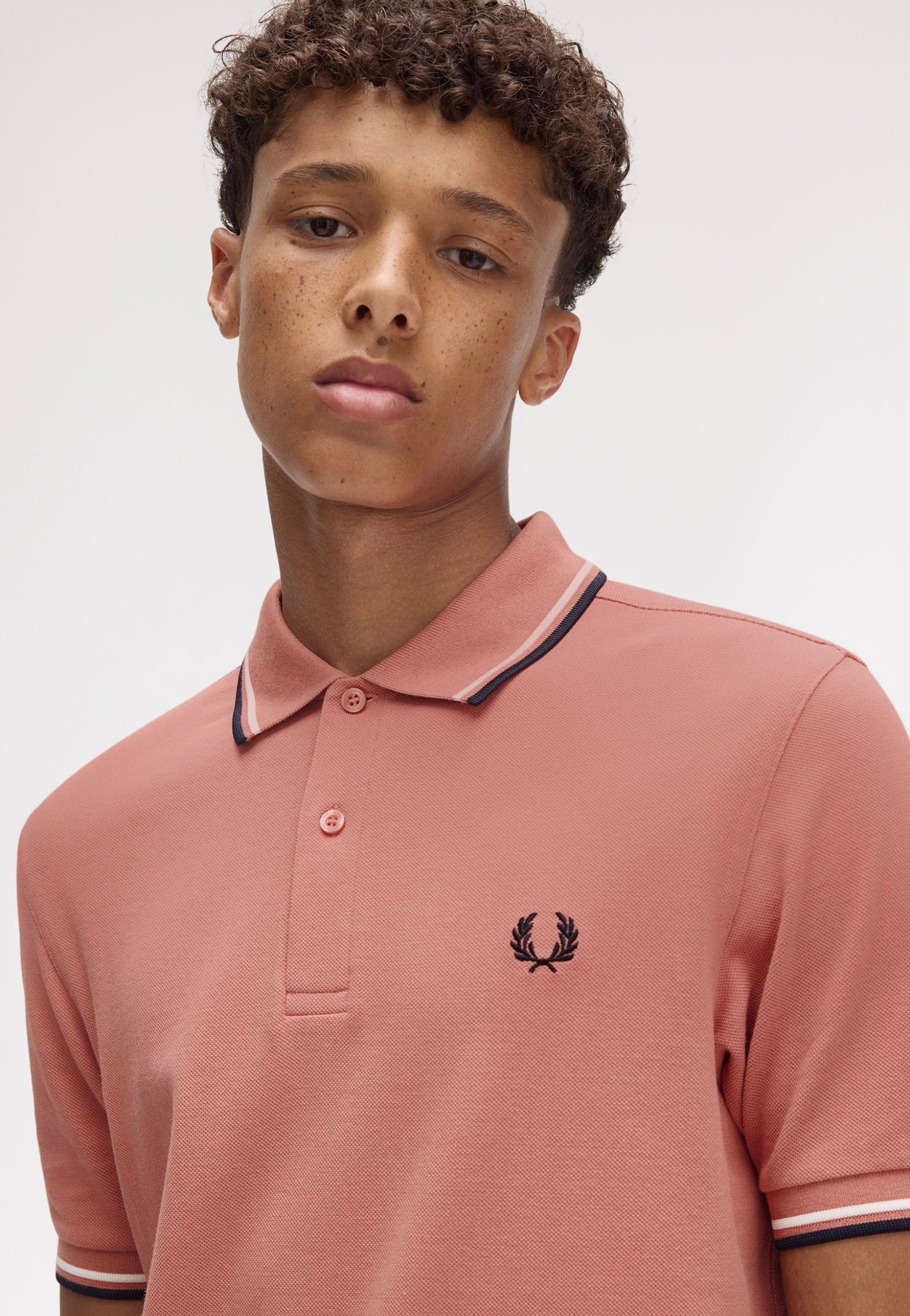 Fred Perry - Twin Tipped Puttypink/Ecru/Navy - Polo | Men-Image