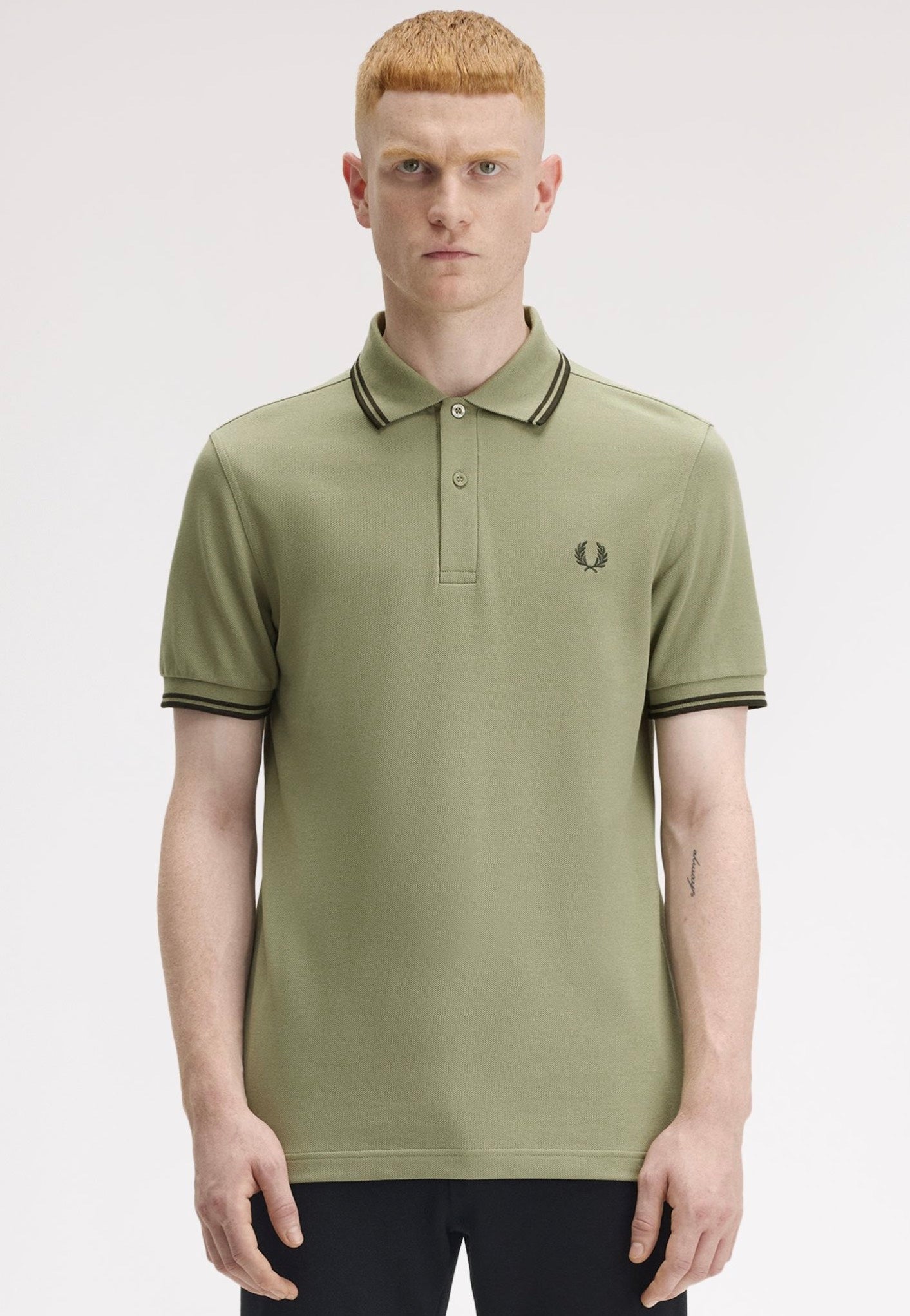 Fred Perry - Twin Tipped Olive Mint/Night Green/Night Green - Polo | Men-Image