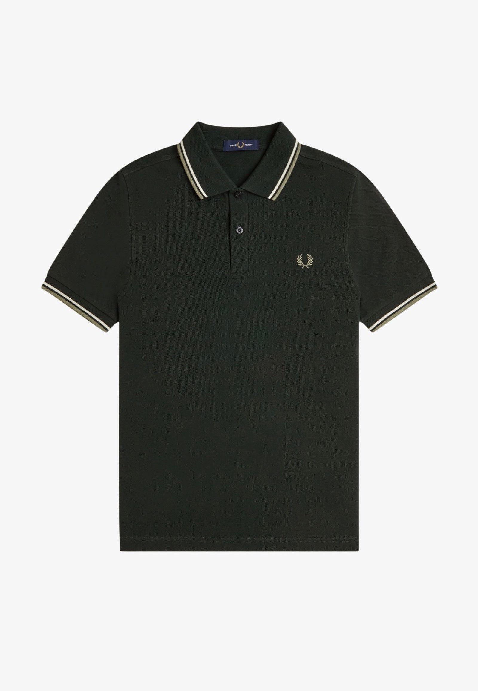 Fred Perry - Twin Tipped Night Green/Light Ecru/Olive Mint - Polo | Men-Image