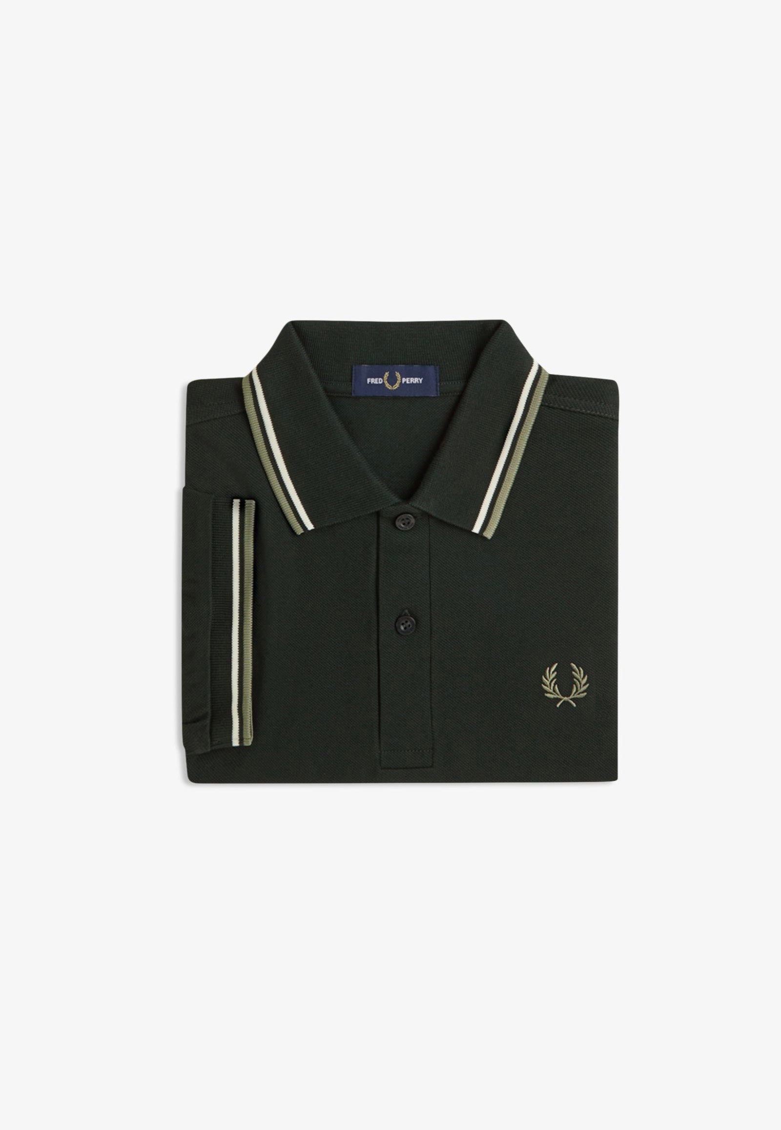 Fred Perry - Twin Tipped Night Green/Light Ecru/Olive Mint - Polo | Men-Image
