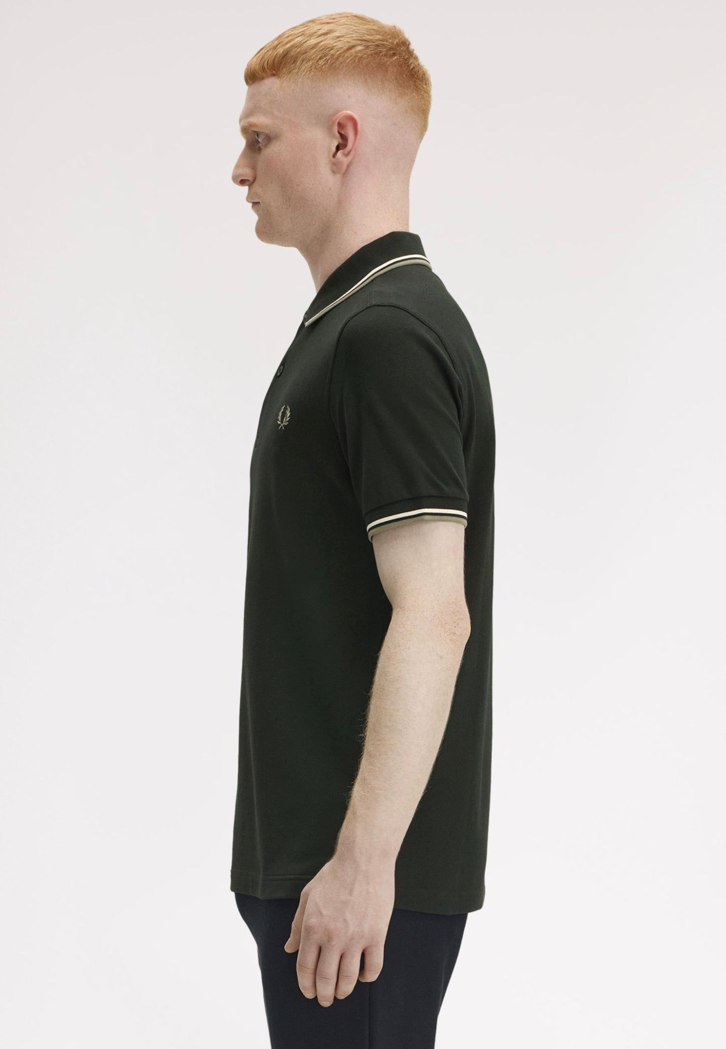 Fred Perry - Twin Tipped Night Green/Light Ecru/Olive Mint - Polo | Men-Image