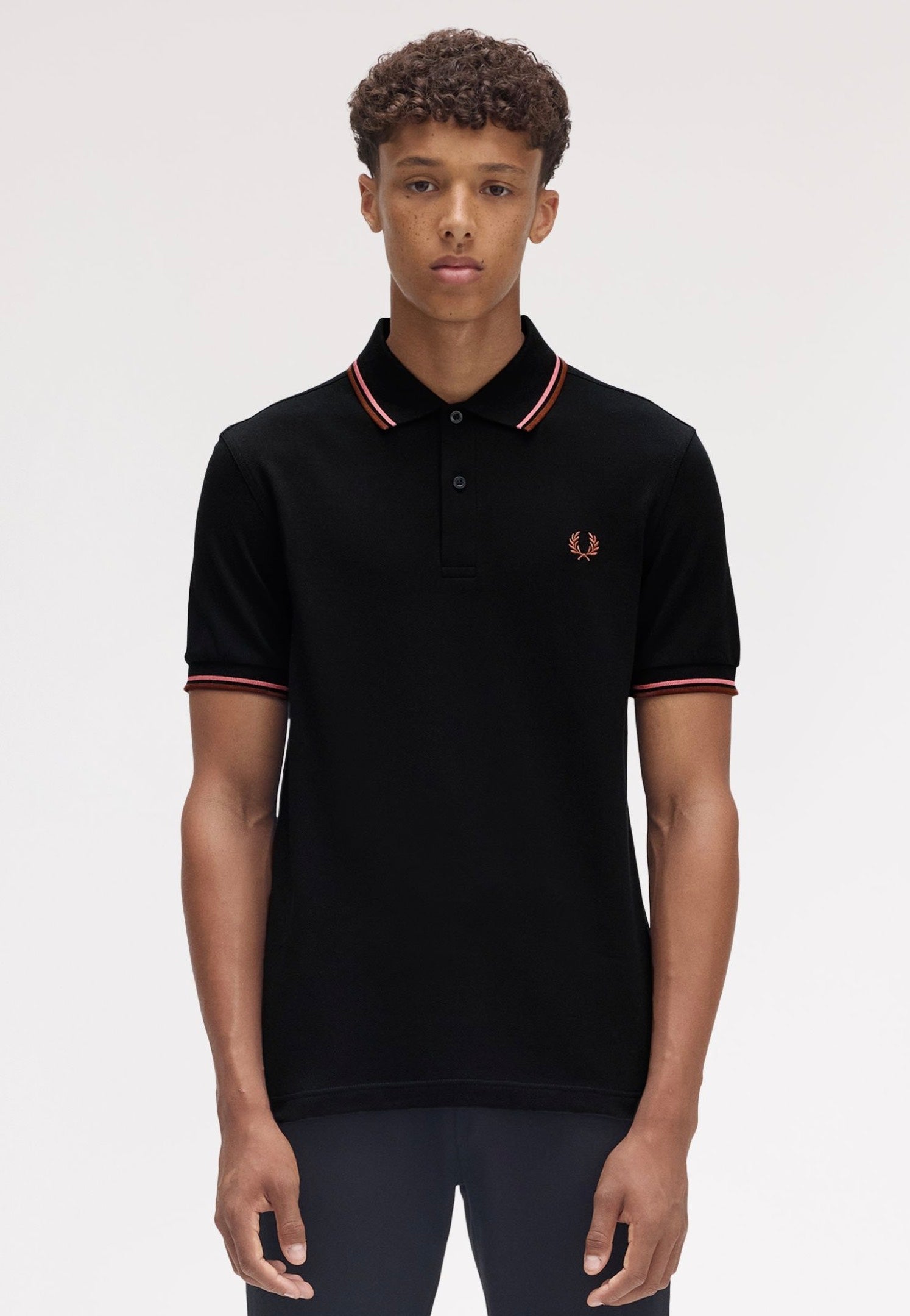 Fred Perry - Twin Tipped Black/Puttypink/Whbrw - Polo | Men-Image