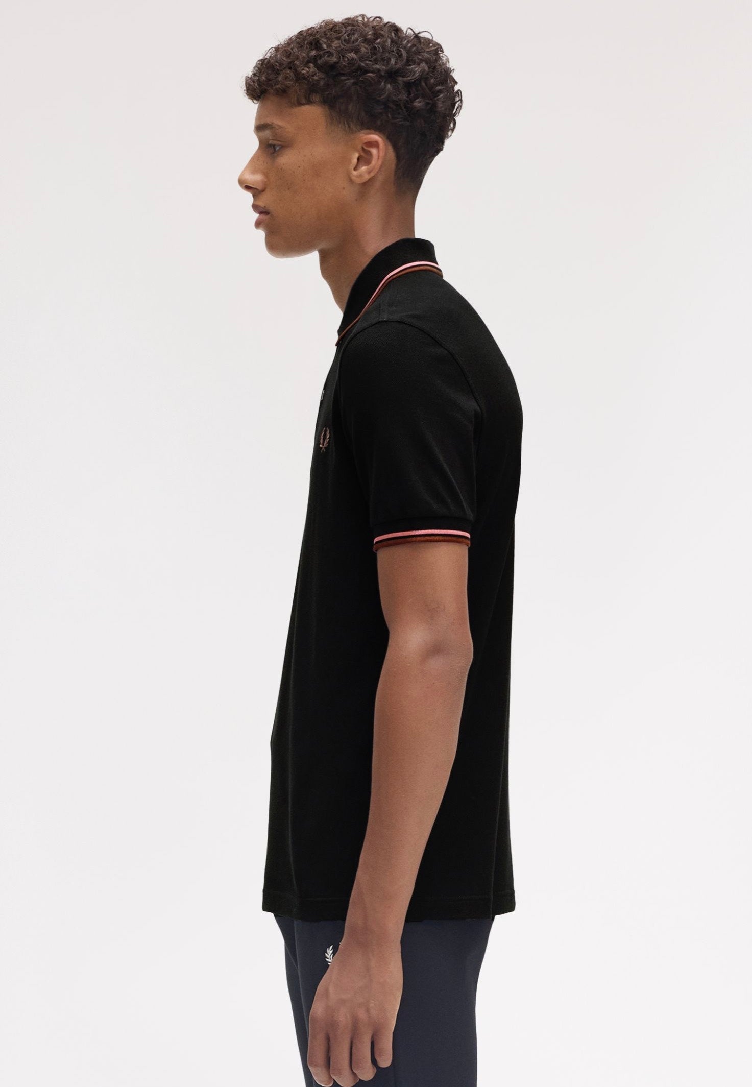 Fred Perry - Twin Tipped Black/Puttypink/Whbrw - Polo | Men-Image