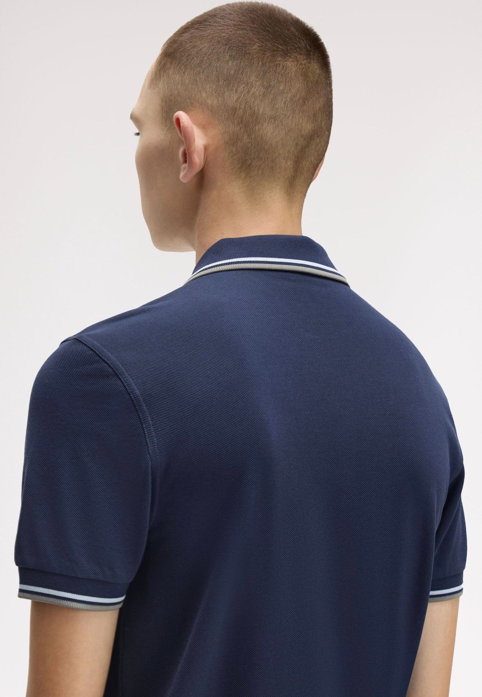 Fred Perry - Twin Tipped Dark Airforce/Light Ice/Bayleaf - Polo | Men-Image
