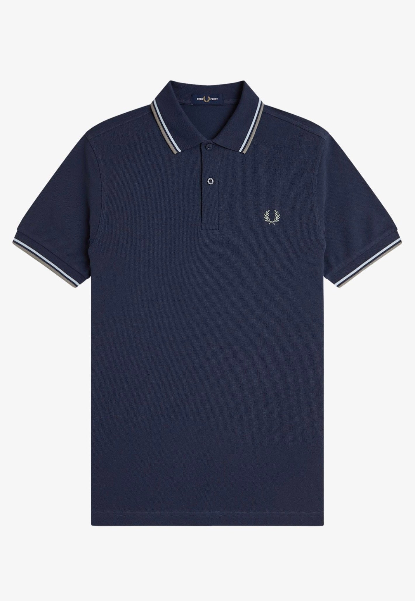 Fred Perry - Twin Tipped Dark Airforce/Light Ice/Bayleaf - Polo | Men-Image