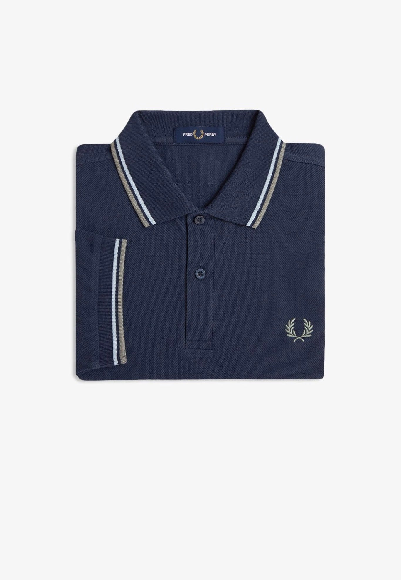 Fred Perry - Twin Tipped Dark Airforce/Light Ice/Bayleaf - Polo | Men-Image
